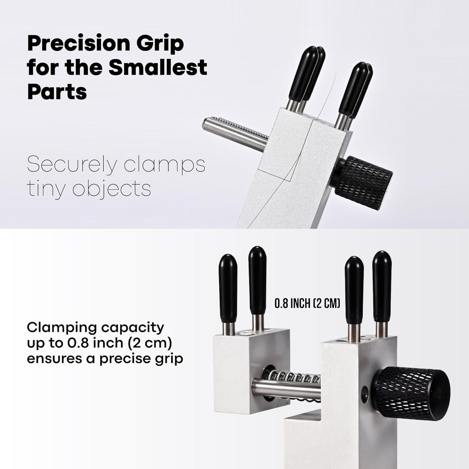 Mini Vise Table Top Clamp - Small Bench Vice for Hobby Jewelers - Adjustable Aluminum Alloy 360° Rotatable with 0-2.48' Clamping Range for Jewelry Making DIY Projects Crafts Repair Tool