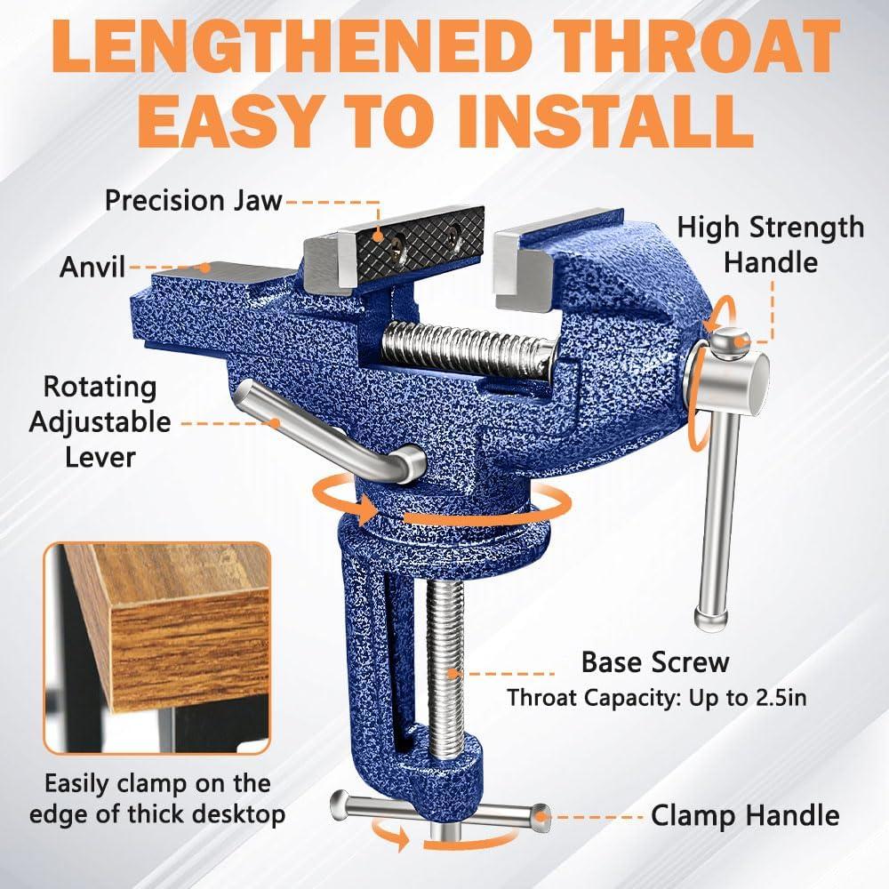 Morsa de Mesa COLCUT 7.87 cm 360° Portátil para Carpintería