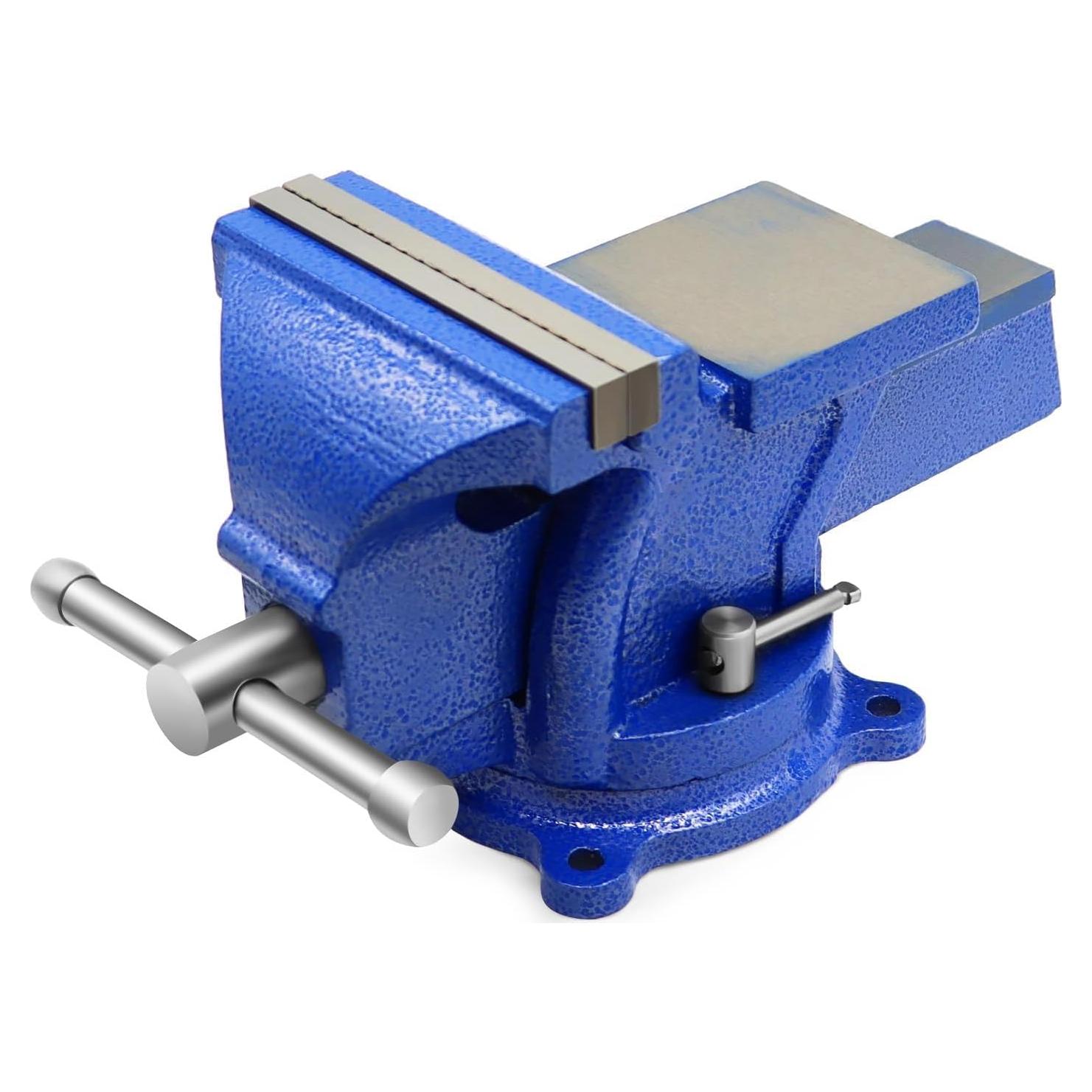 Prensa de Banco Nakkaa 5" Hierro Dúctil Base Giratoria 360°