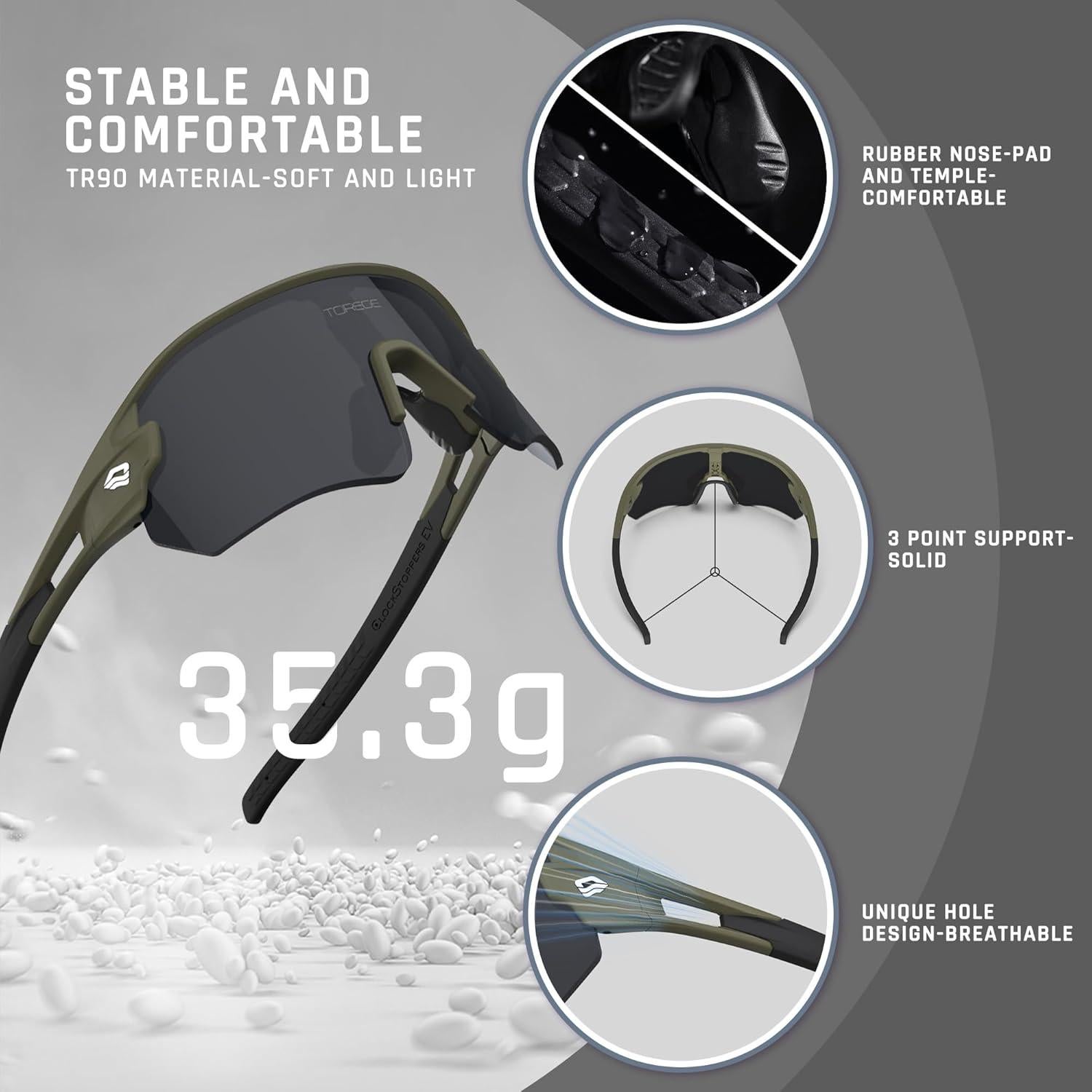 Gafas de sol deportivas Z87 UV protección alta definición