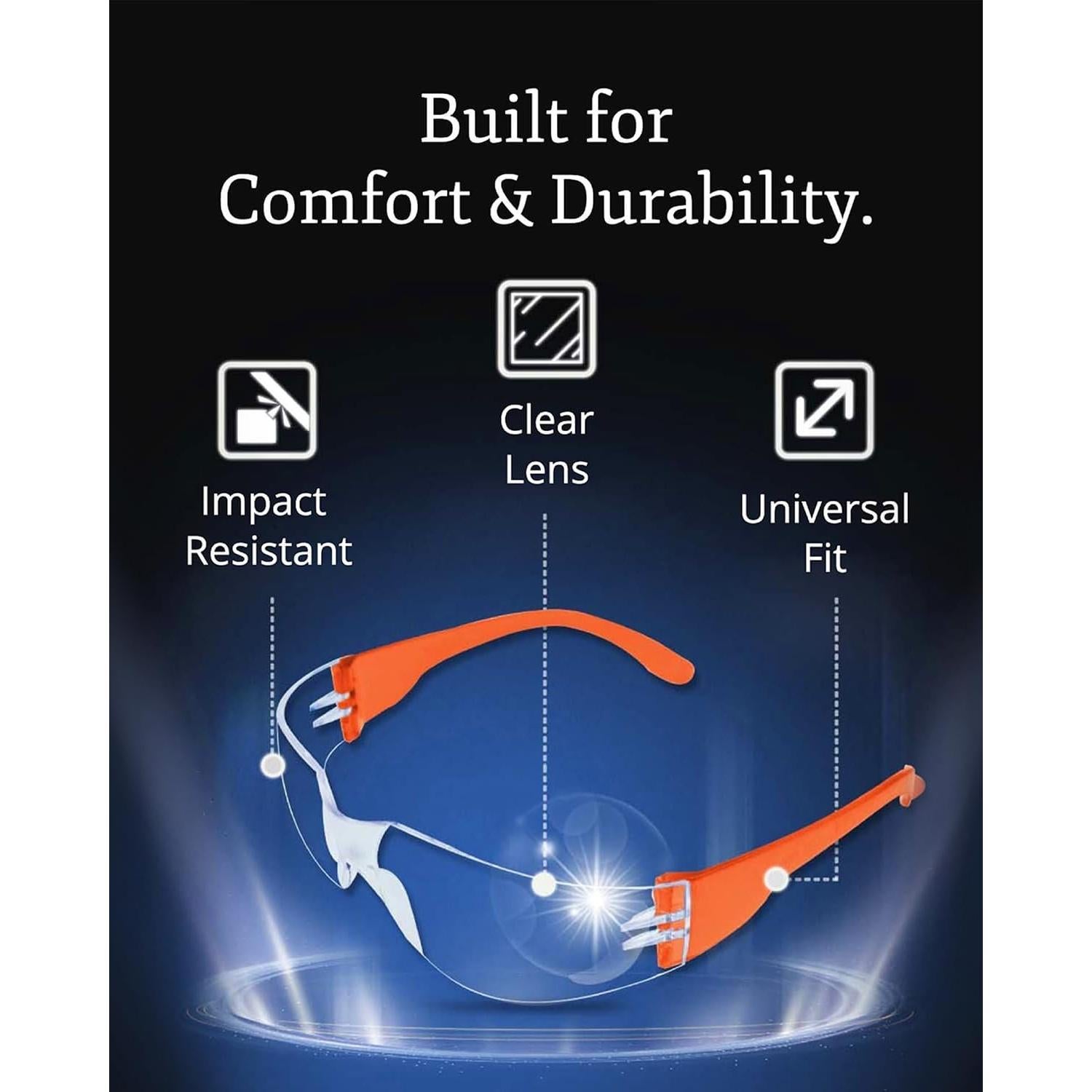 Gafas de Seguridad Aqulius - Antivaho - Paquete de 96 Unidades