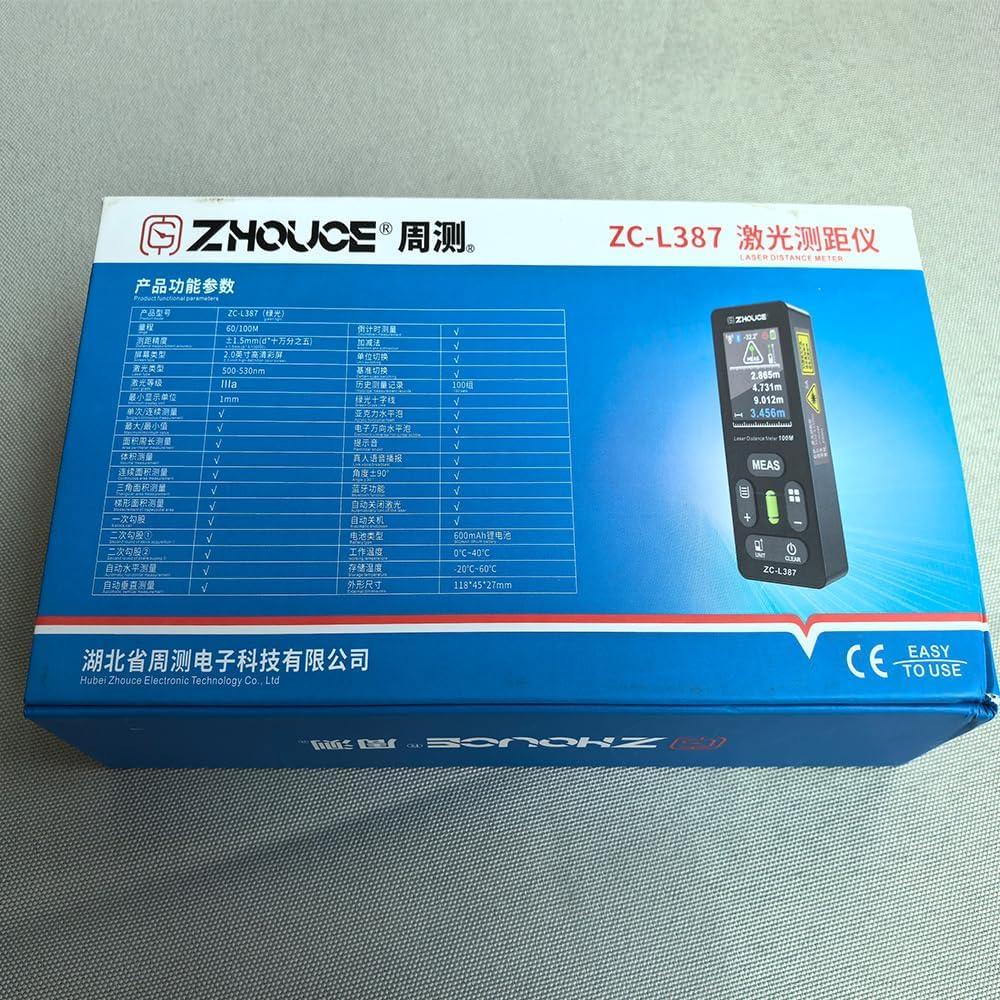 Medidor de Distancia Láser Digital ZHOUCE 60m Rango 100m