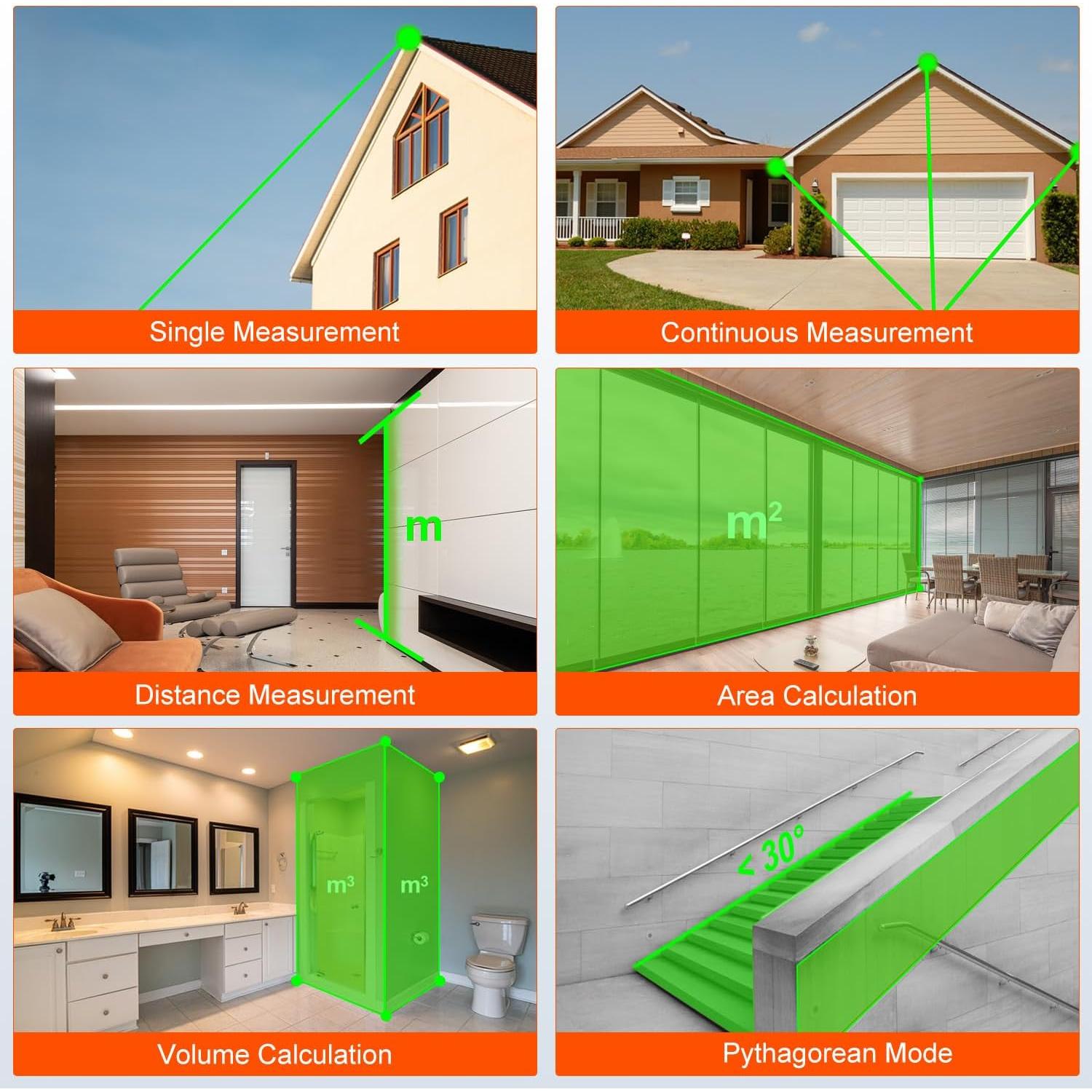 Medidor de Distancia Láser LASELION LG50 50m Pantalla LCD