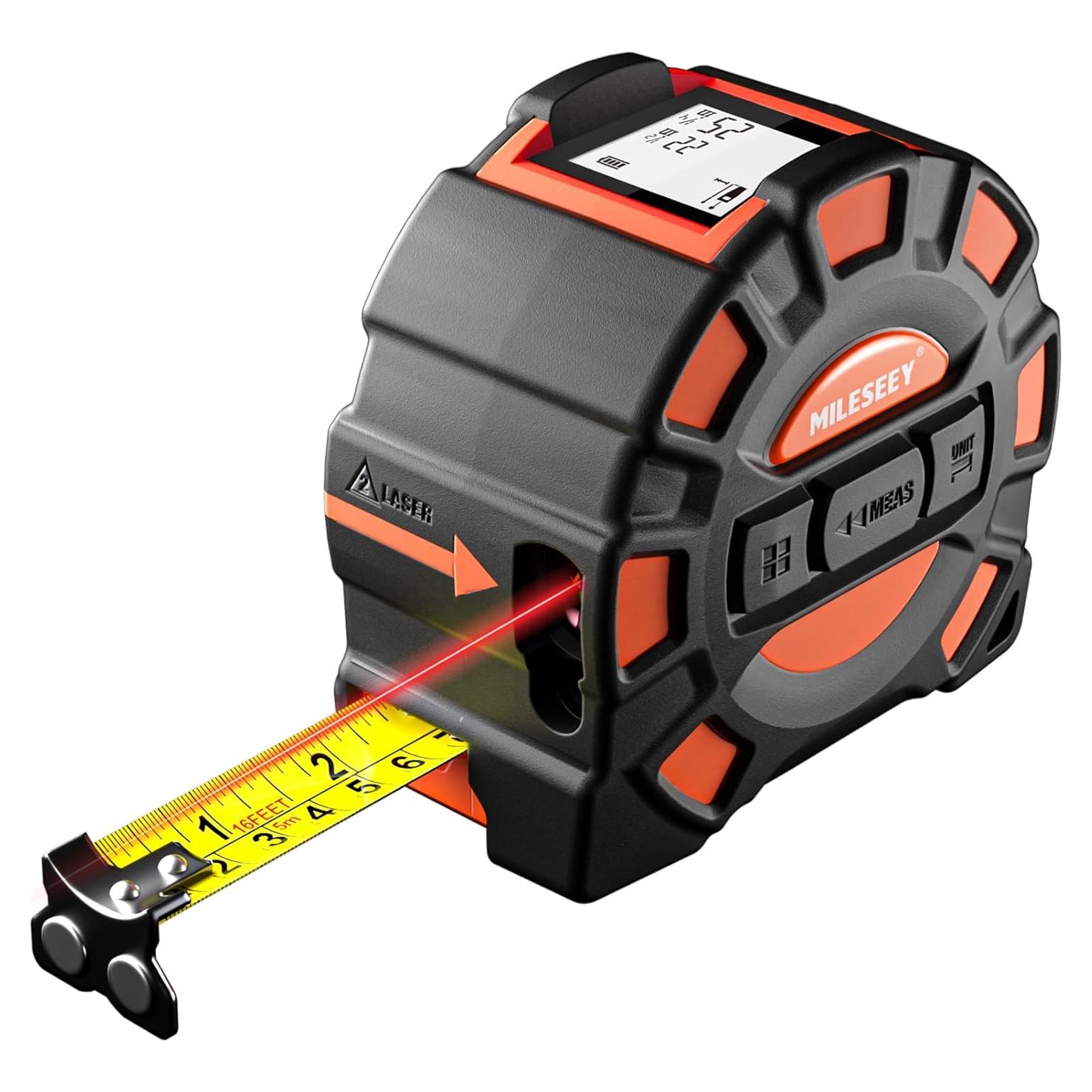 Cinta Métrica Láser 2-en-1 MILESEEY DT11 4.88m y 40m