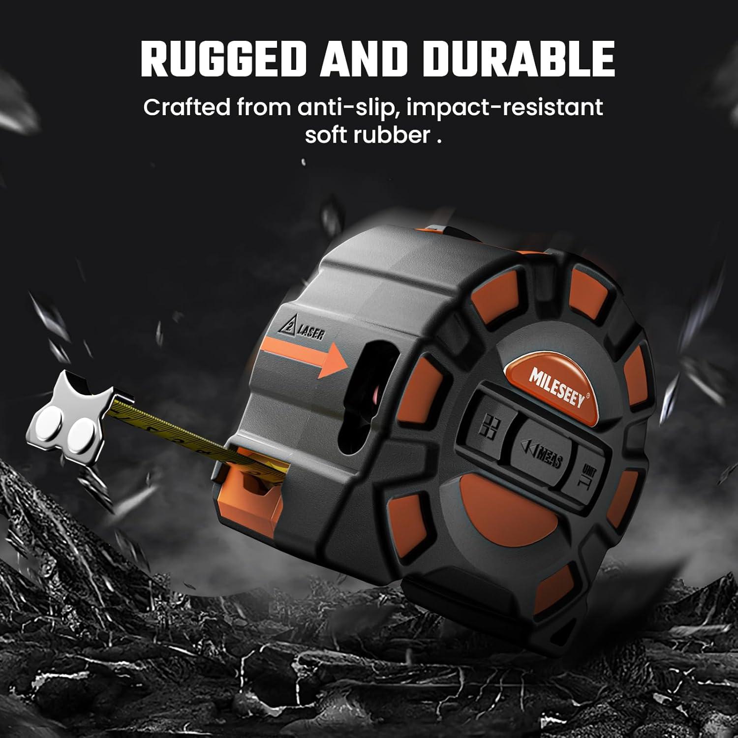 Cinta Métrica Láser 2-en-1 MILESEEY DT11 4.88m y 40m