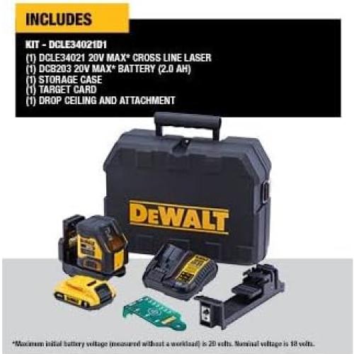 Nivel Láser Cruzado DEWALT 20V MAX Verde DCLE34021D1