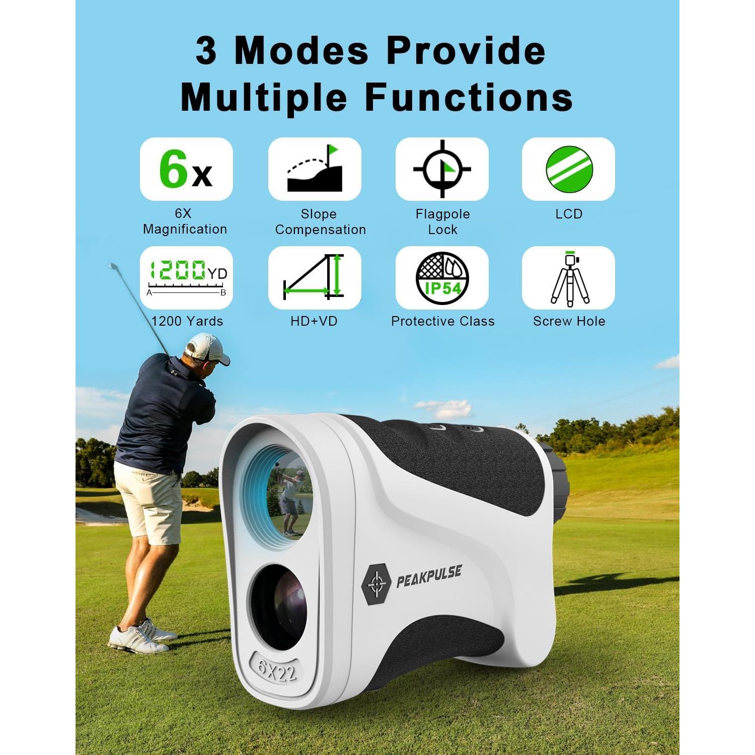 Buscador de Rango de Golf PEAKPULSE LE1000AG 10-1200m 6X