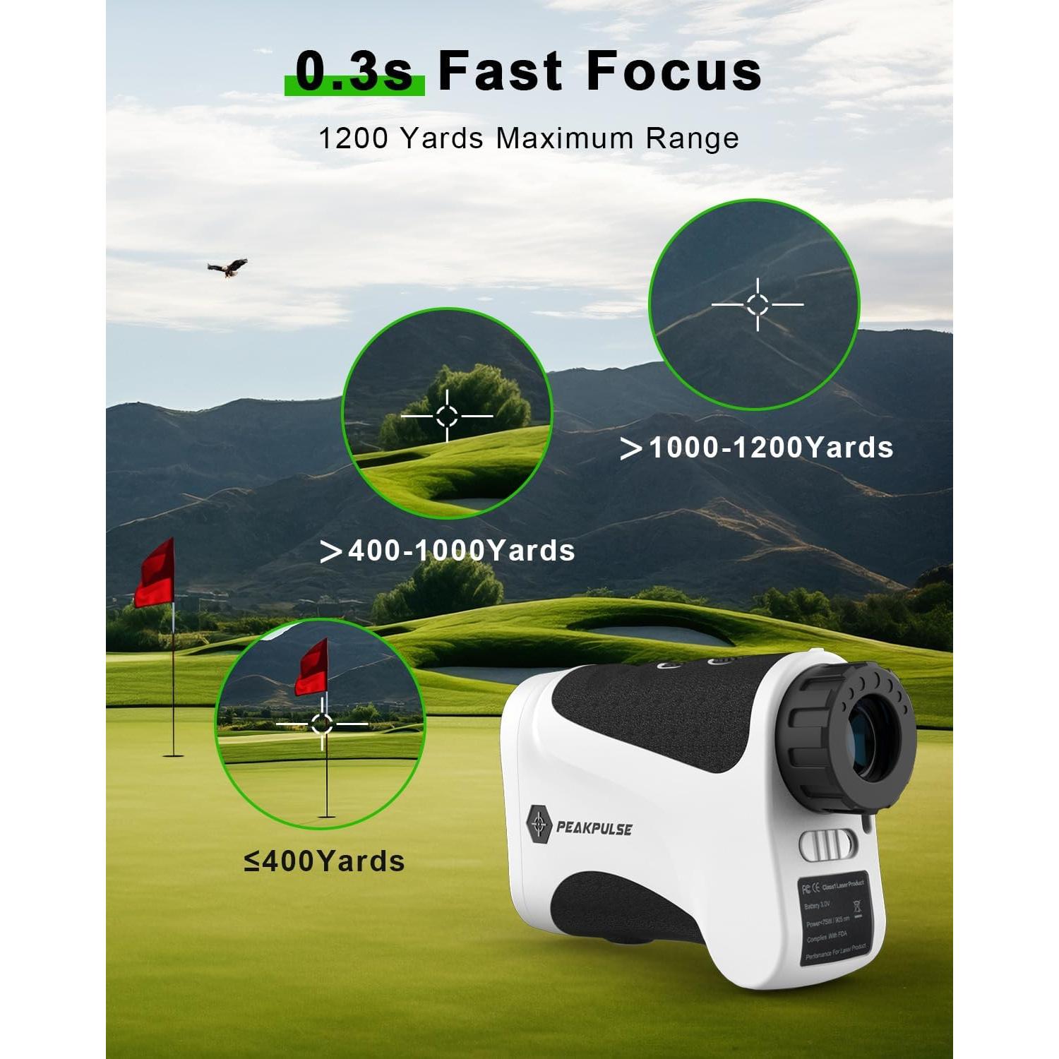 Buscador de Rango de Golf PEAKPULSE LE1000AG 10-1200m 6X