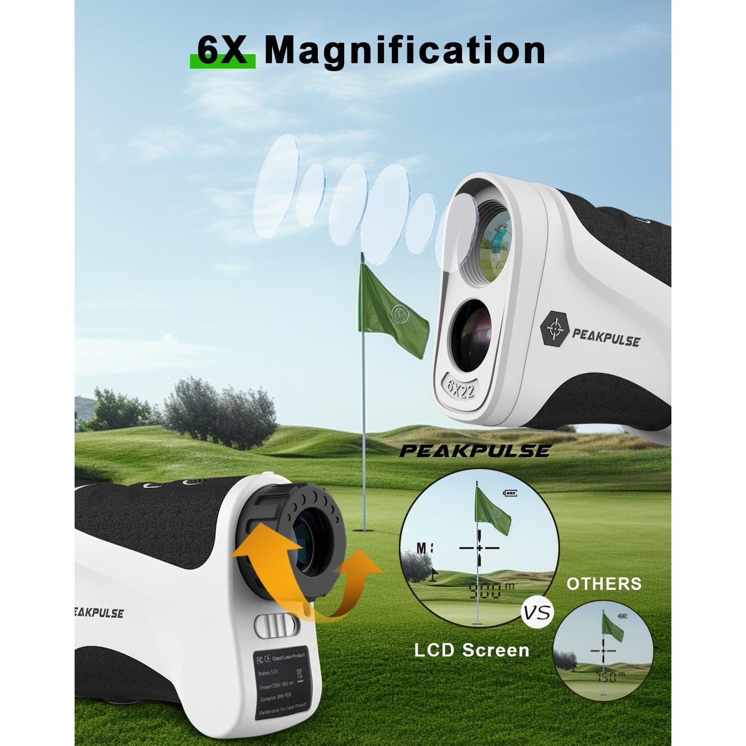 Buscador de Rango de Golf PEAKPULSE LE1000AG 10-1200m 6X