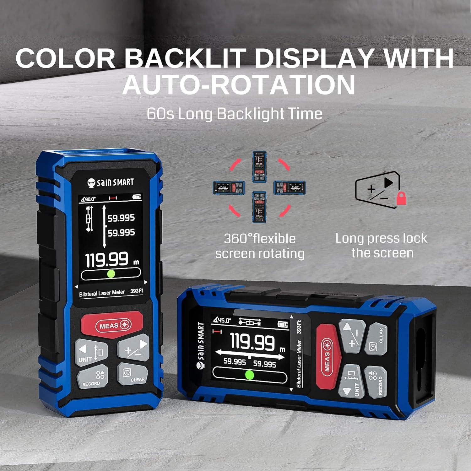 Medidor de Distancia Láser Doble SainSmart BLM-393R 120m