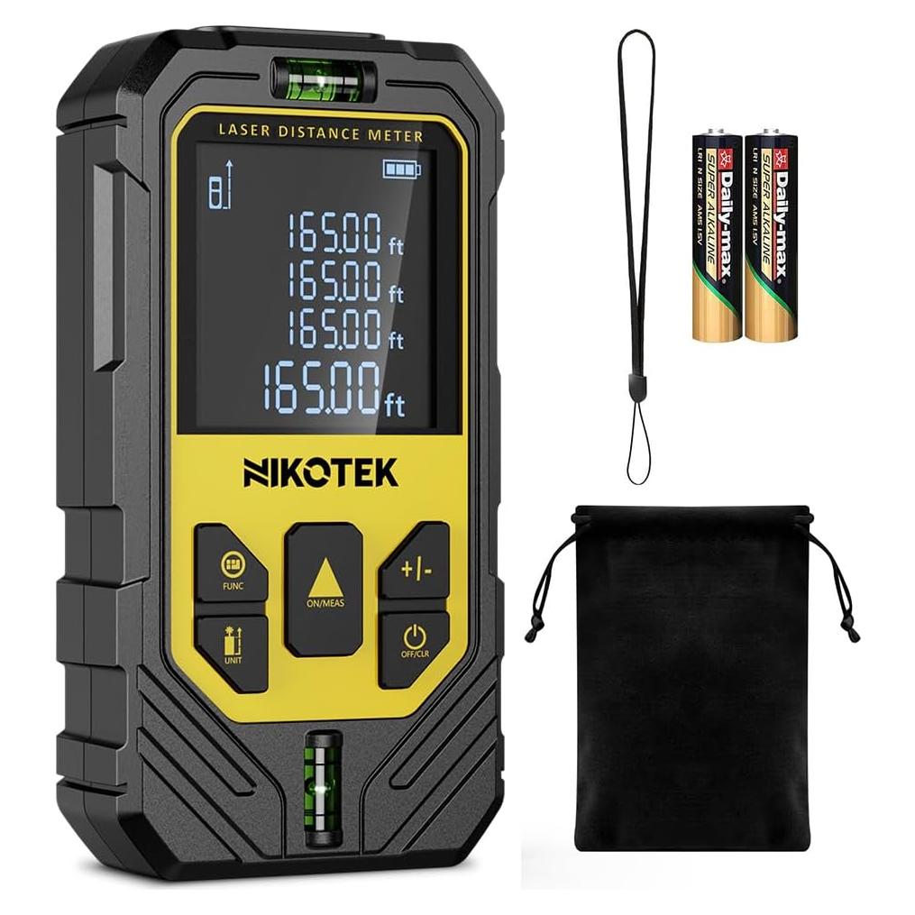 Medidor Láser Nikotek NK50 con Pantalla LCD y 50.29m