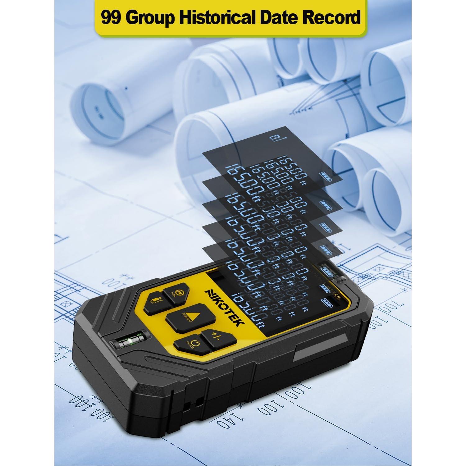 Medidor Láser Nikotek NK50 con Pantalla LCD y 50.29m