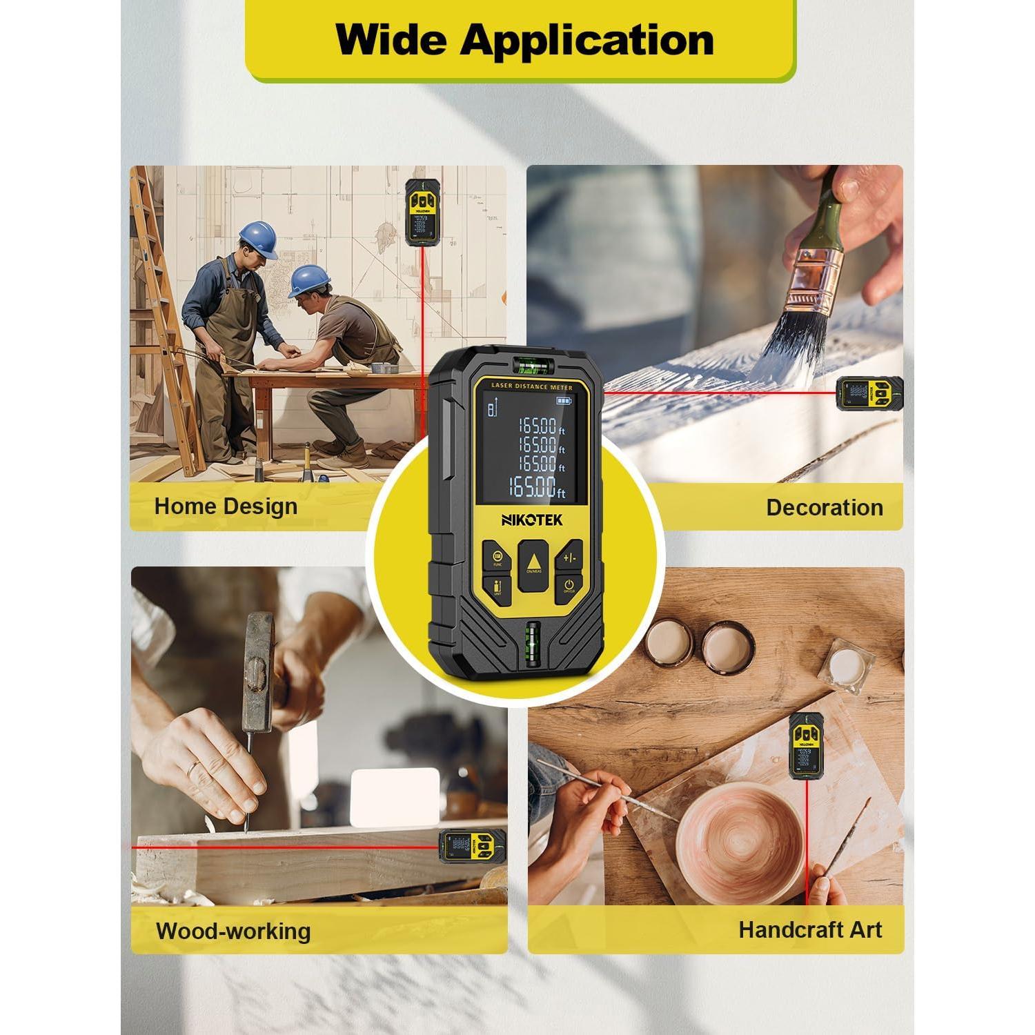 Medidor Láser Nikotek NK50 con Pantalla LCD y 50.29m