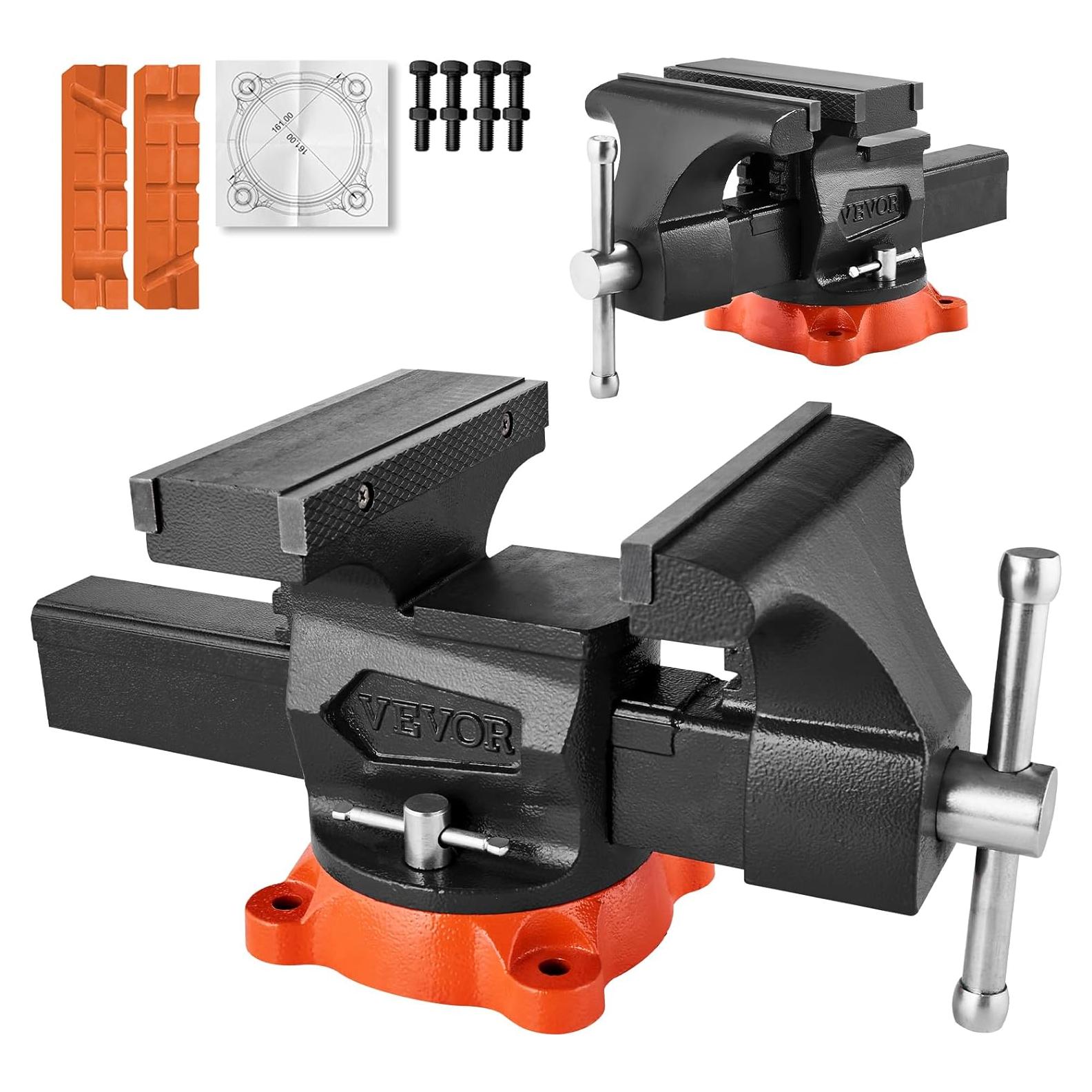 Prensa de Banco VEVOR 20.32 cm Mordazas Bidireccionales Hierro
