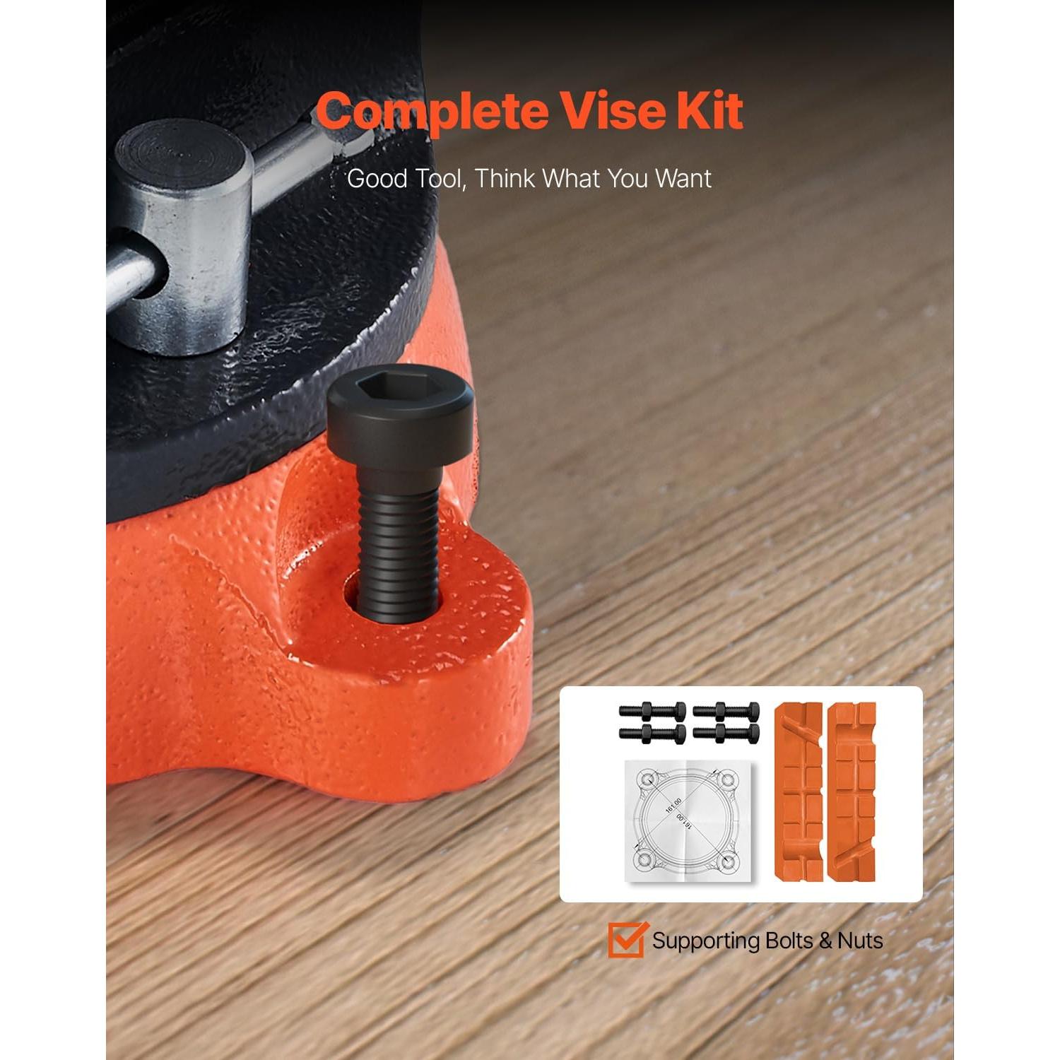 Prensa de Banco VEVOR 20.32 cm Mordazas Bidireccionales Hierro