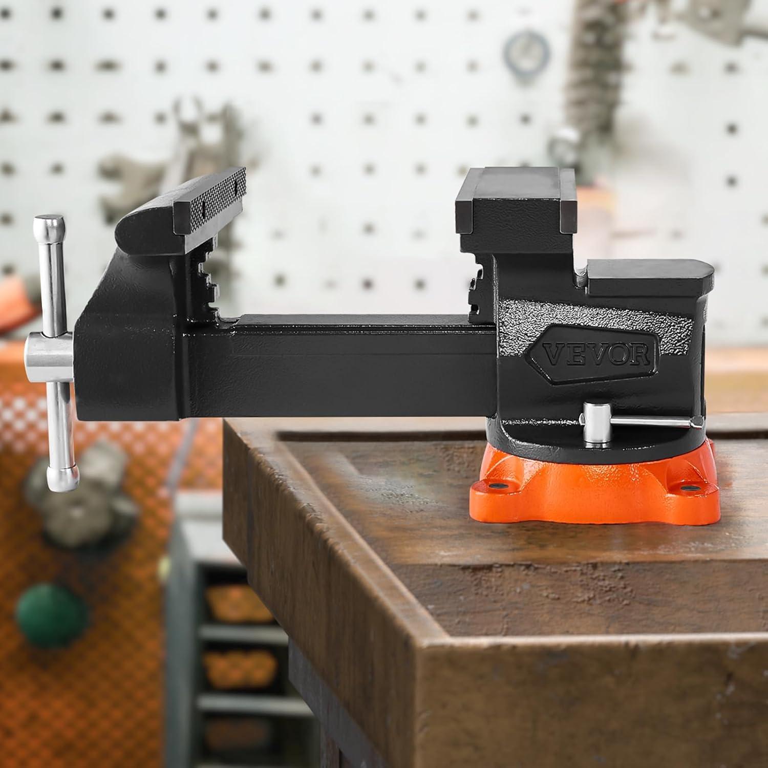 Prensa de Banco VEVOR 20.32 cm Mordazas Bidireccionales Hierro