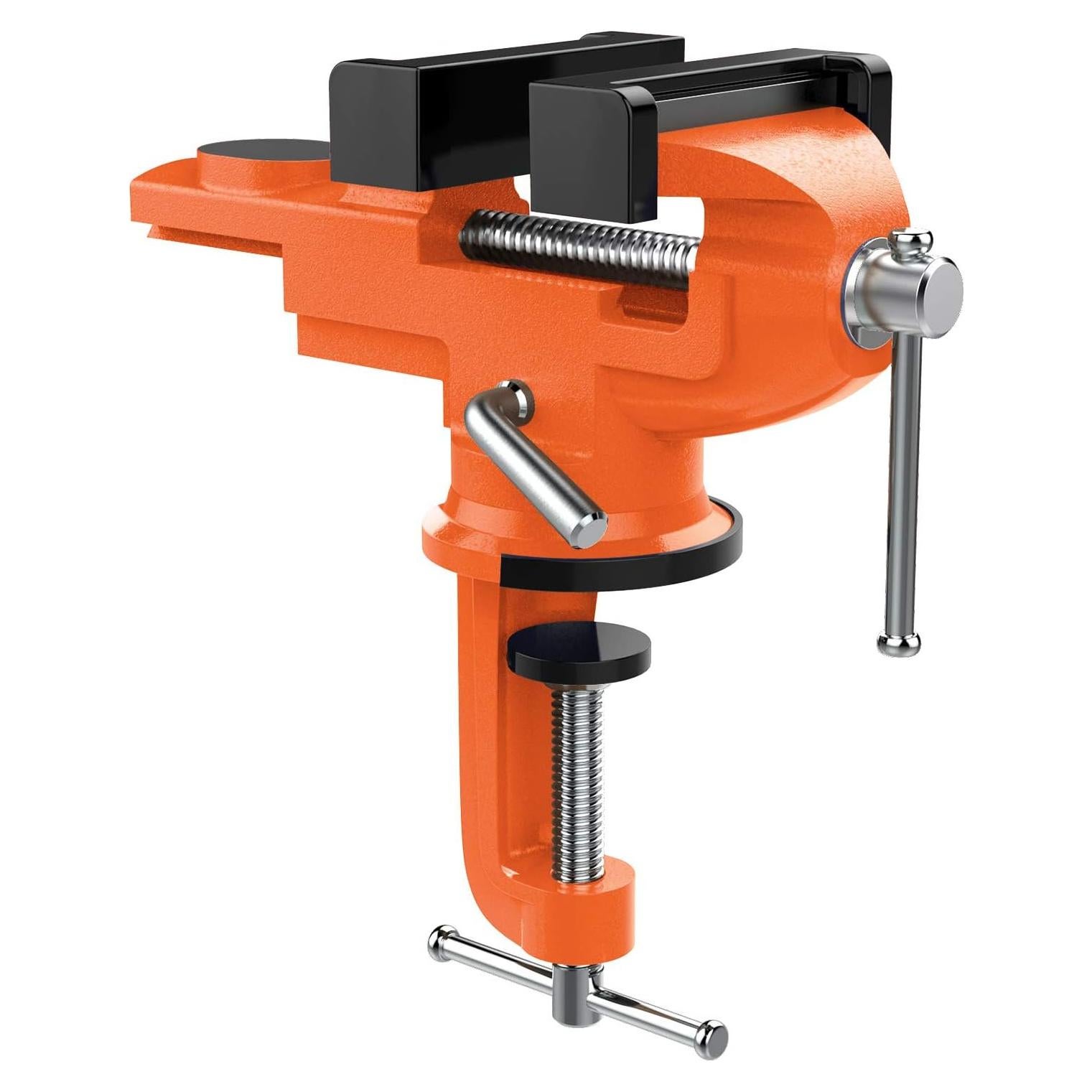 Morsa de Mesa Nuovoware 70 mm Base Giratoria 360° Naranja