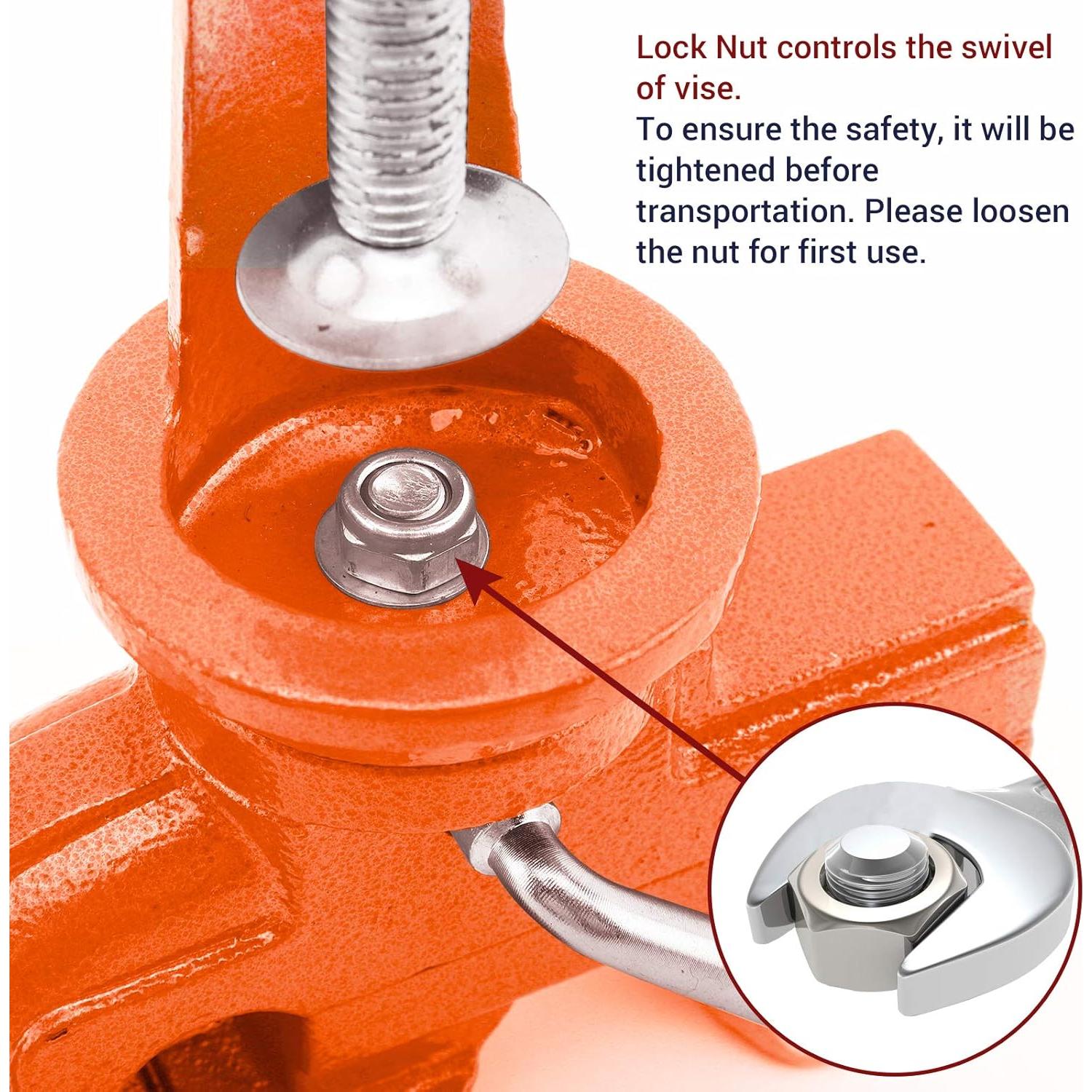 Morsa de Mesa Nuovoware 70 mm Base Giratoria 360° Naranja