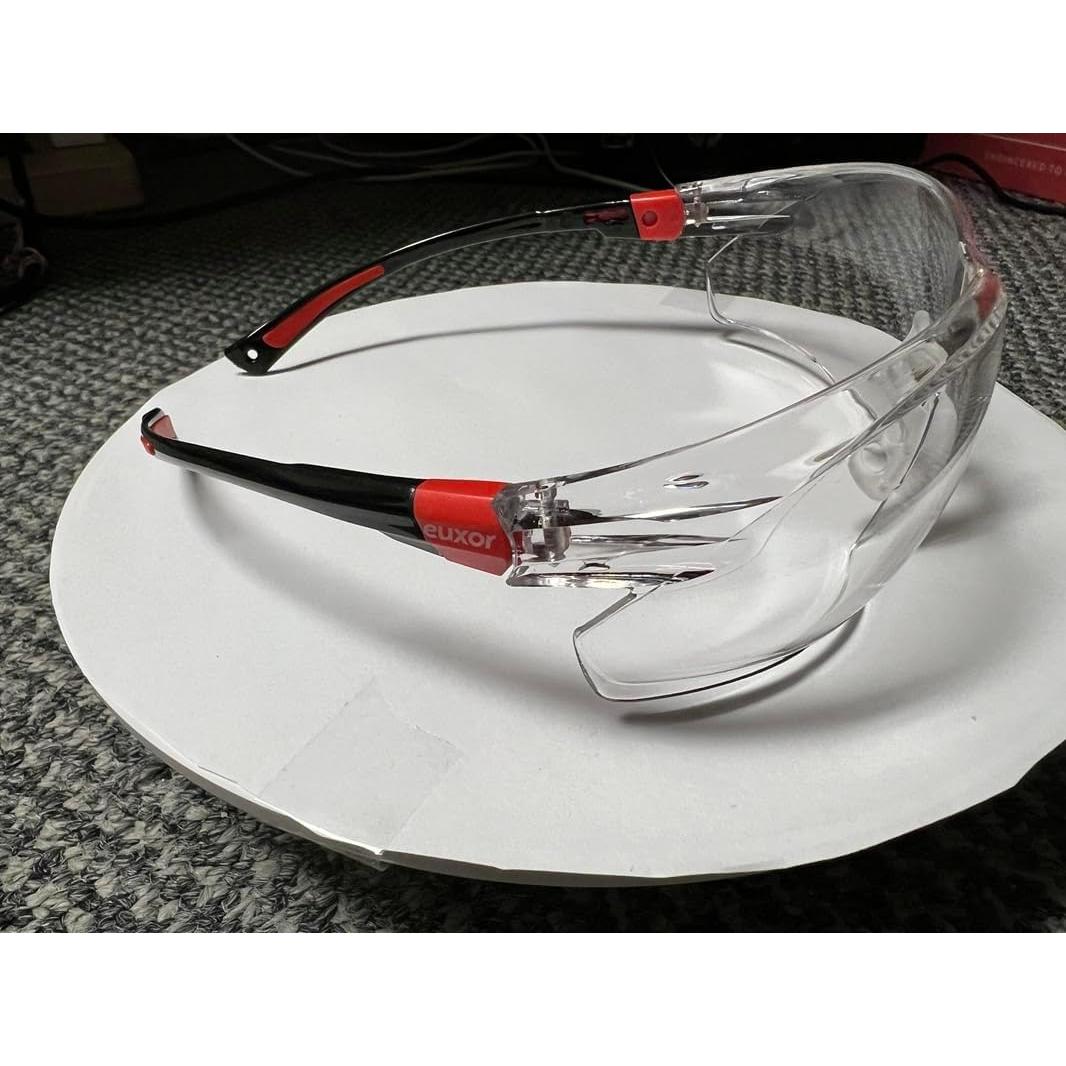 Gafas de Seguridad Anti-vaho Rojo con Protección UV y Estuche