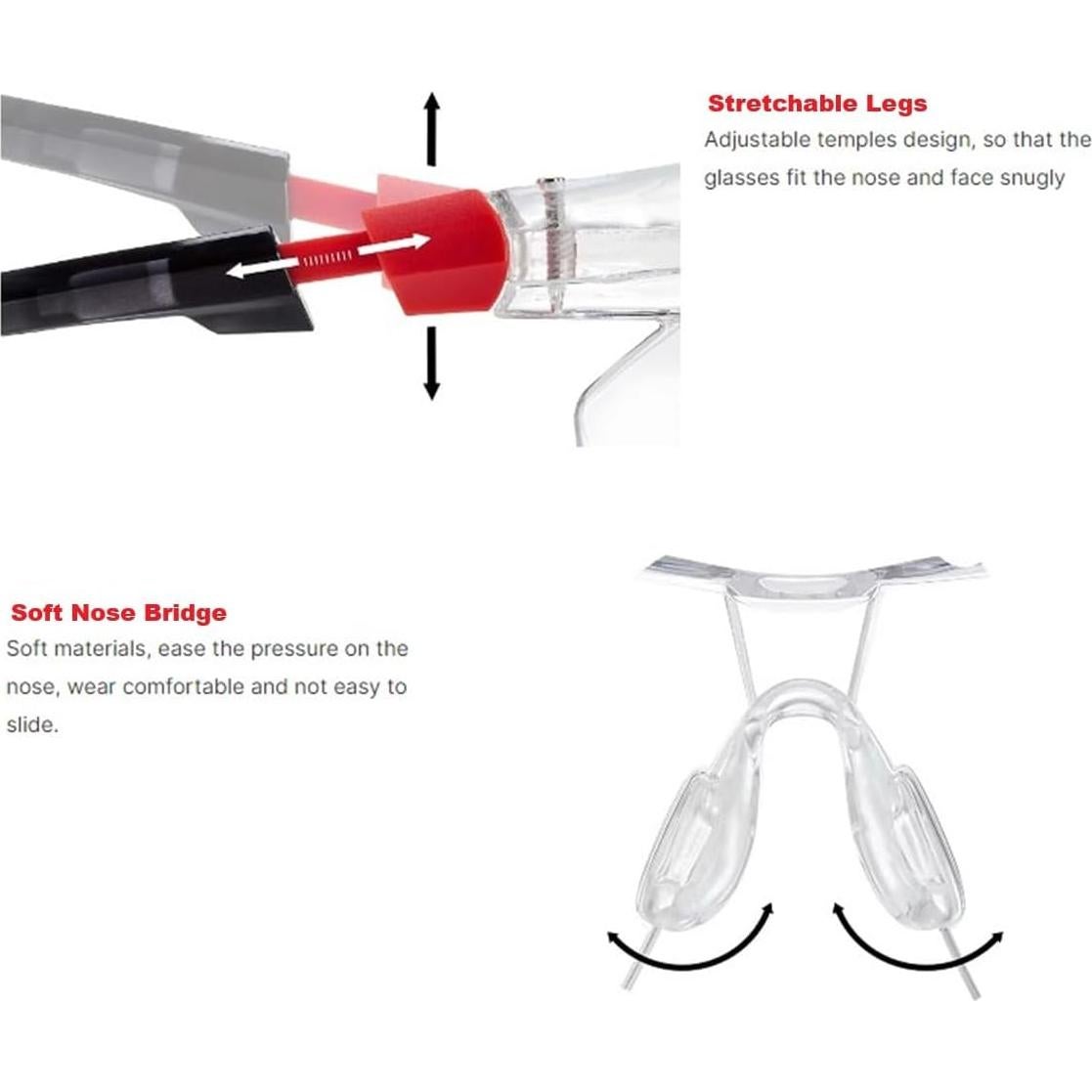 Gafas de Seguridad Anti-vaho Rojo con Protección UV y Estuche
