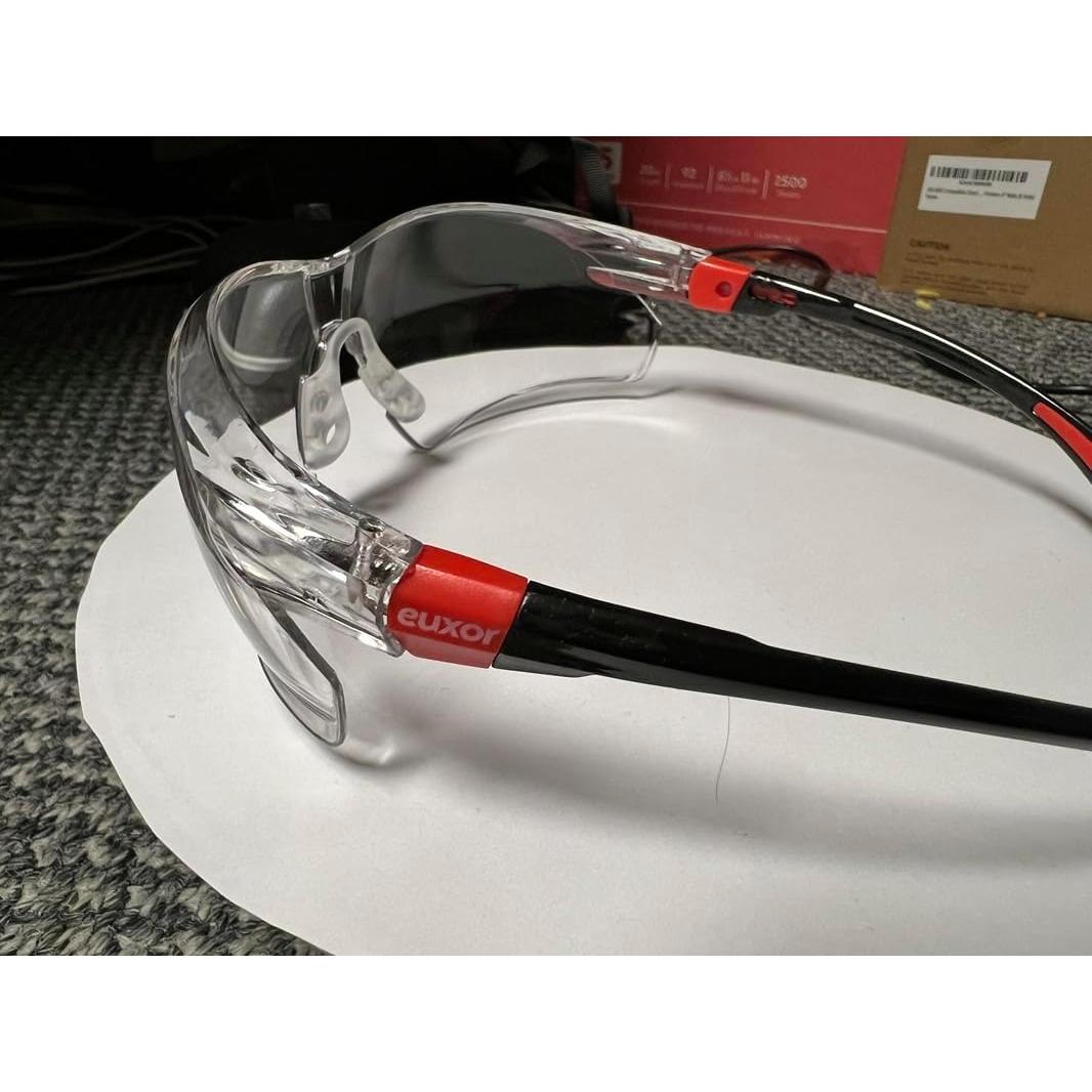 Gafas de Seguridad Anti-vaho Rojo con Protección UV y Estuche