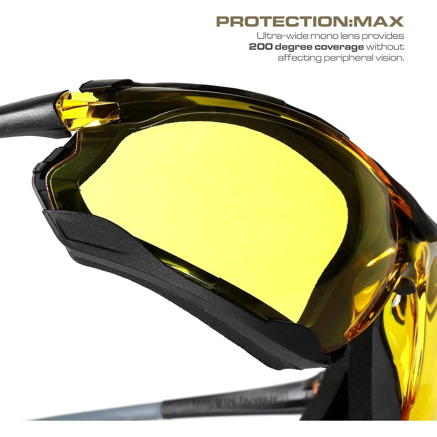 Gafas de Seguridad Estación de Guantes - Antivaho Ámbar - Cobertura Completa