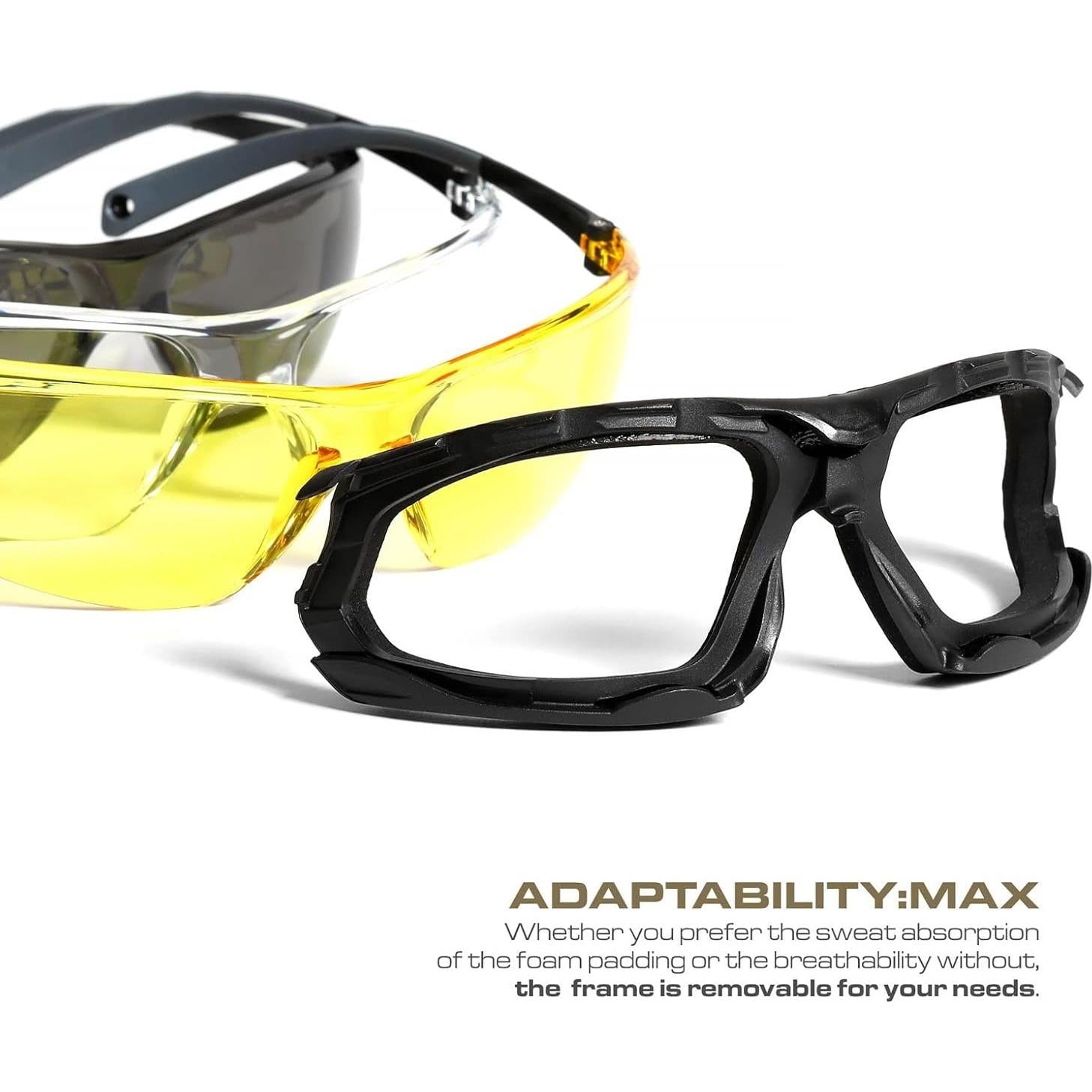 Gafas de Seguridad Estación de Guantes - Antivaho Ámbar - Cobertura Completa