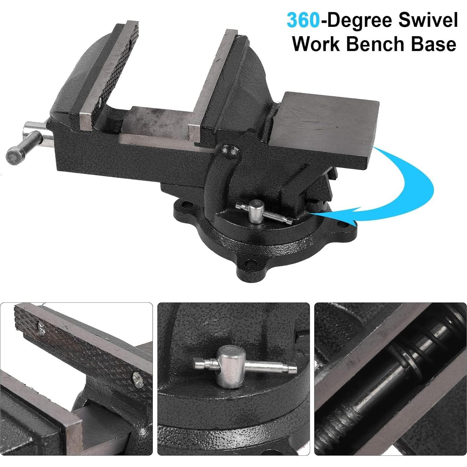 Prensa de Banco Pesada 7" Wiselifetech con Base Giratoria