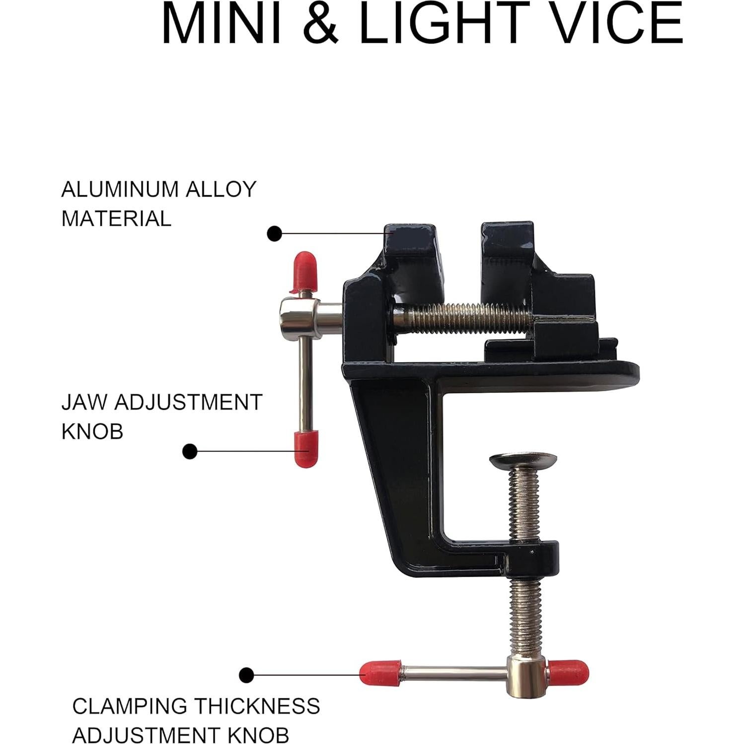 Mini Tornillo de Banco MIKMAYTOO 30mm Negro para Manualidades