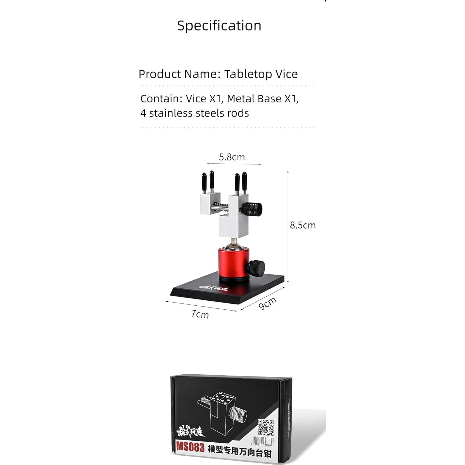 Morsa de Mesa ANSAI con Base Metálica Rotativa 14.7 cm