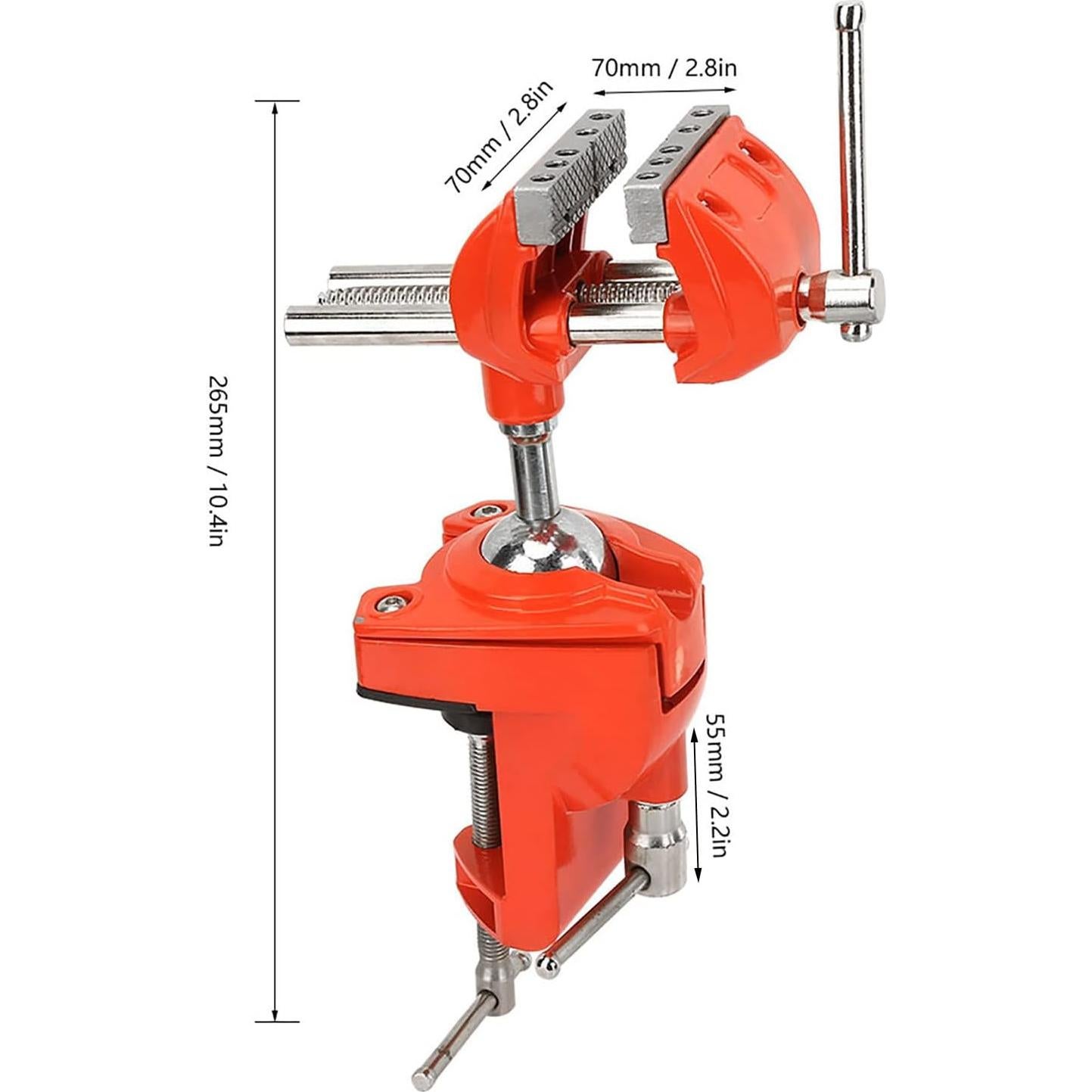 Morsa de Banco Articulada 70mm Aluminio CYTGOUPER Rotativa 360°