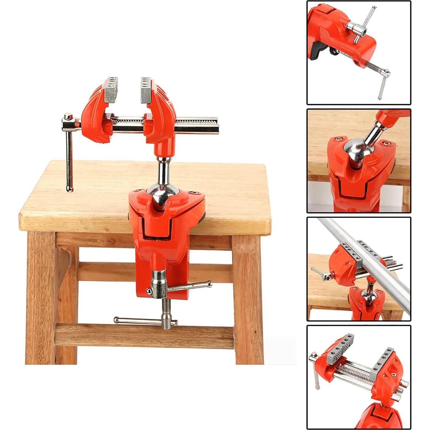 Morsa de Banco Articulada 70mm Aluminio CYTGOUPER Rotativa 360°