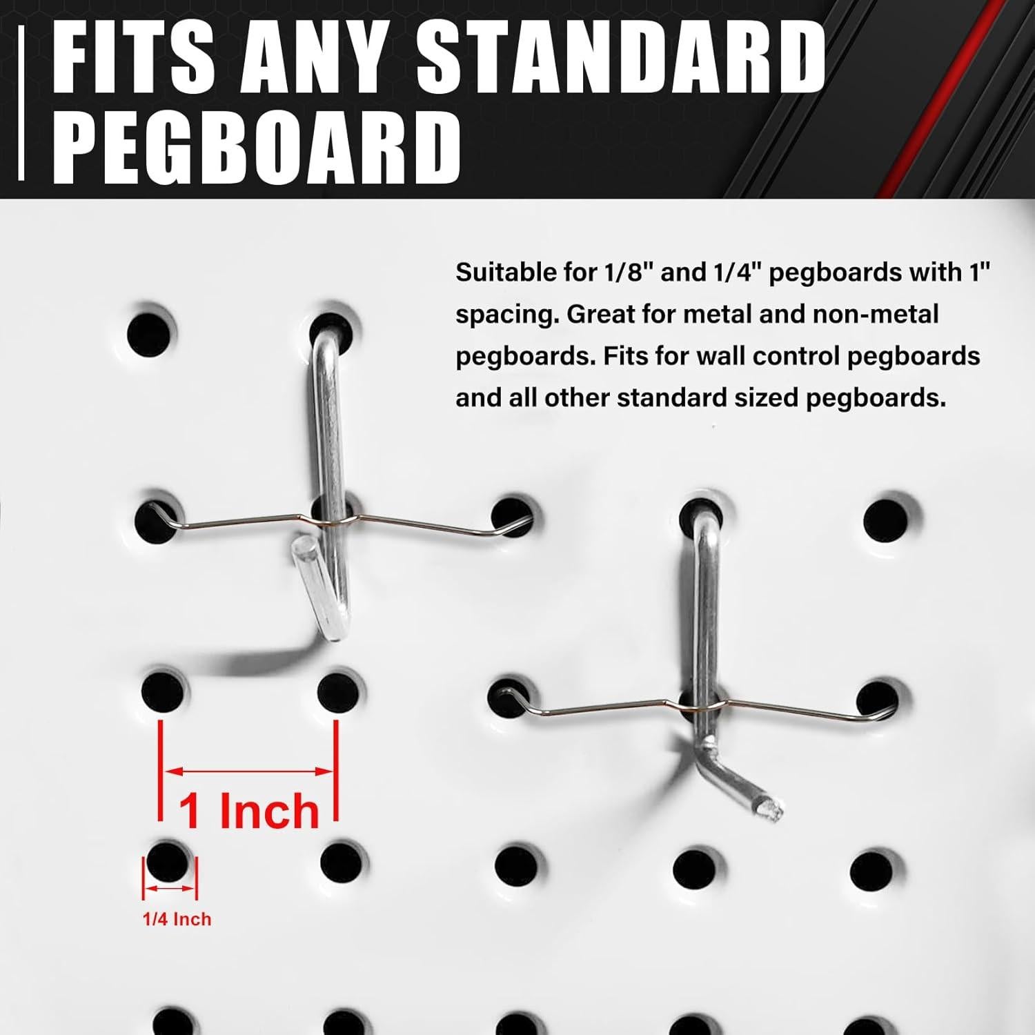 C&T Kit de Ganchos para Tablero de Clavos 80 Piezas 3.2-6.4mm