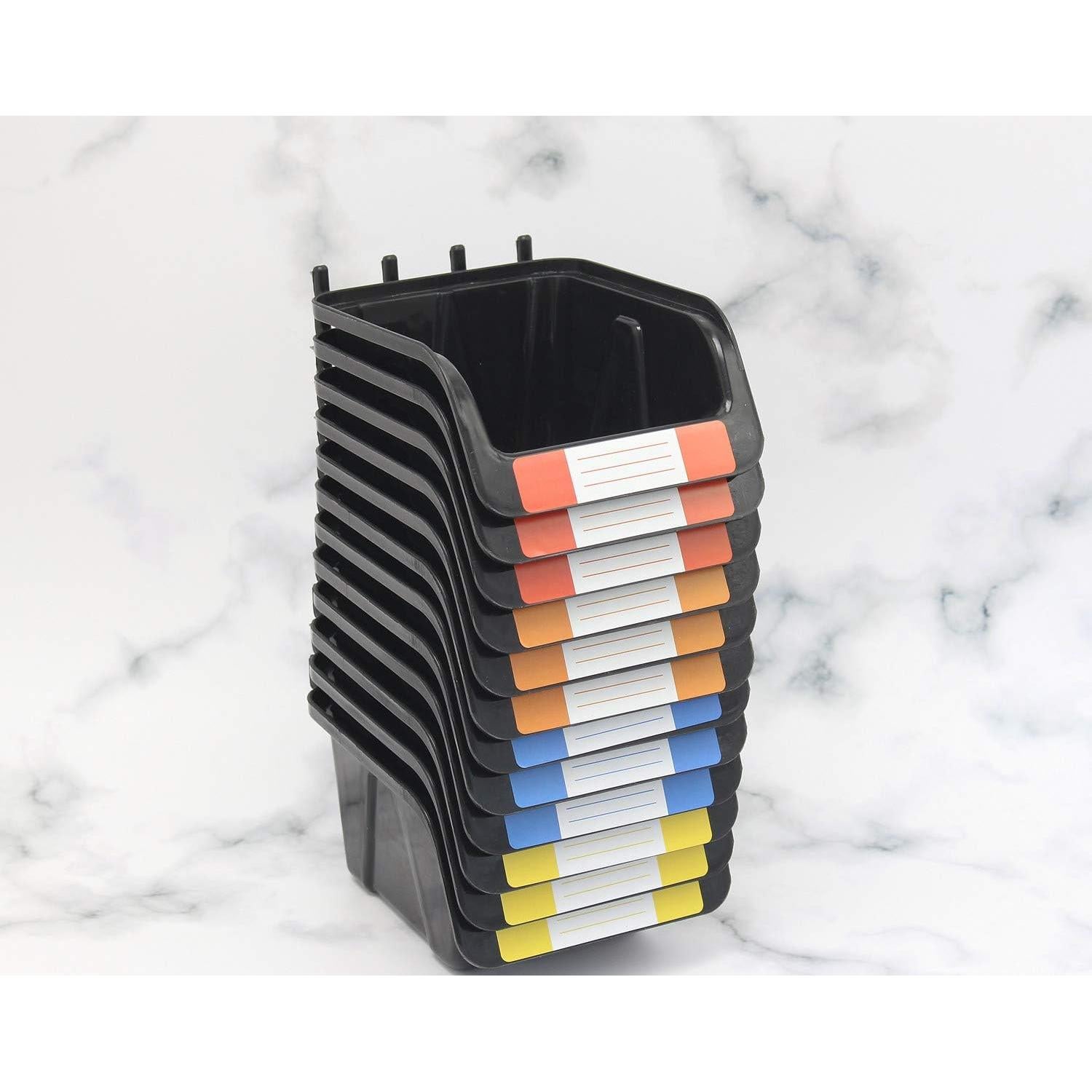 Kit de 12 Bins Negros para Pegboard Colorstorm - Almacenamiento de Herramientas