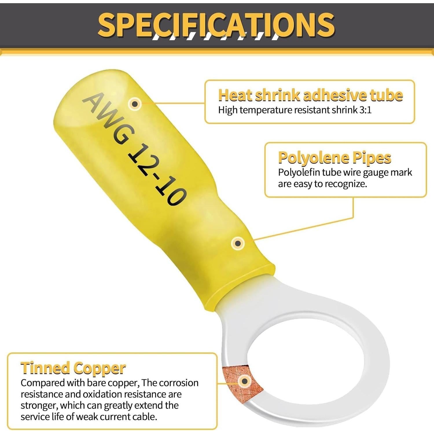 Kit de Conectores Eléctricos Sopoby 540PCS AWG 22-10 Impermeables