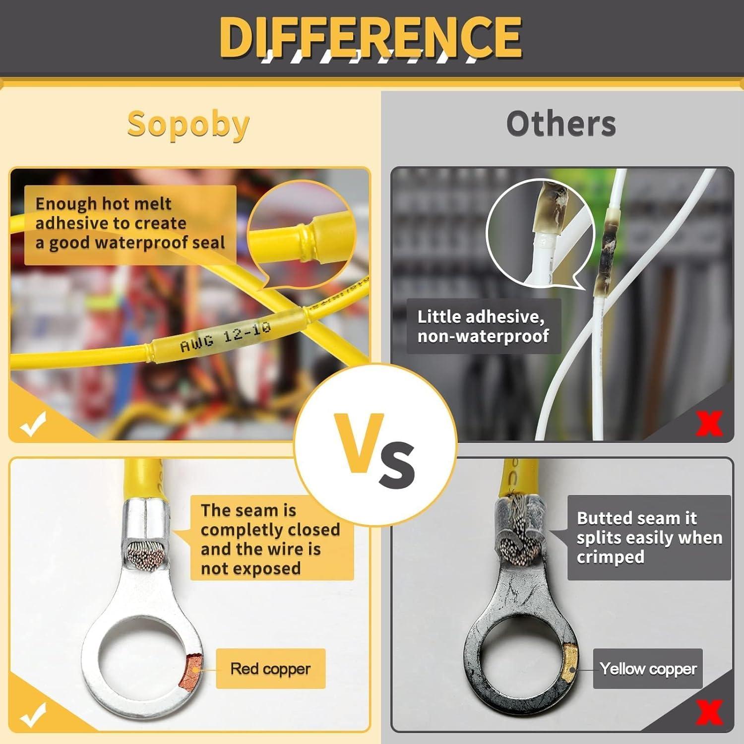 Kit de Conectores Eléctricos Sopoby 540PCS AWG 22-10 Impermeables