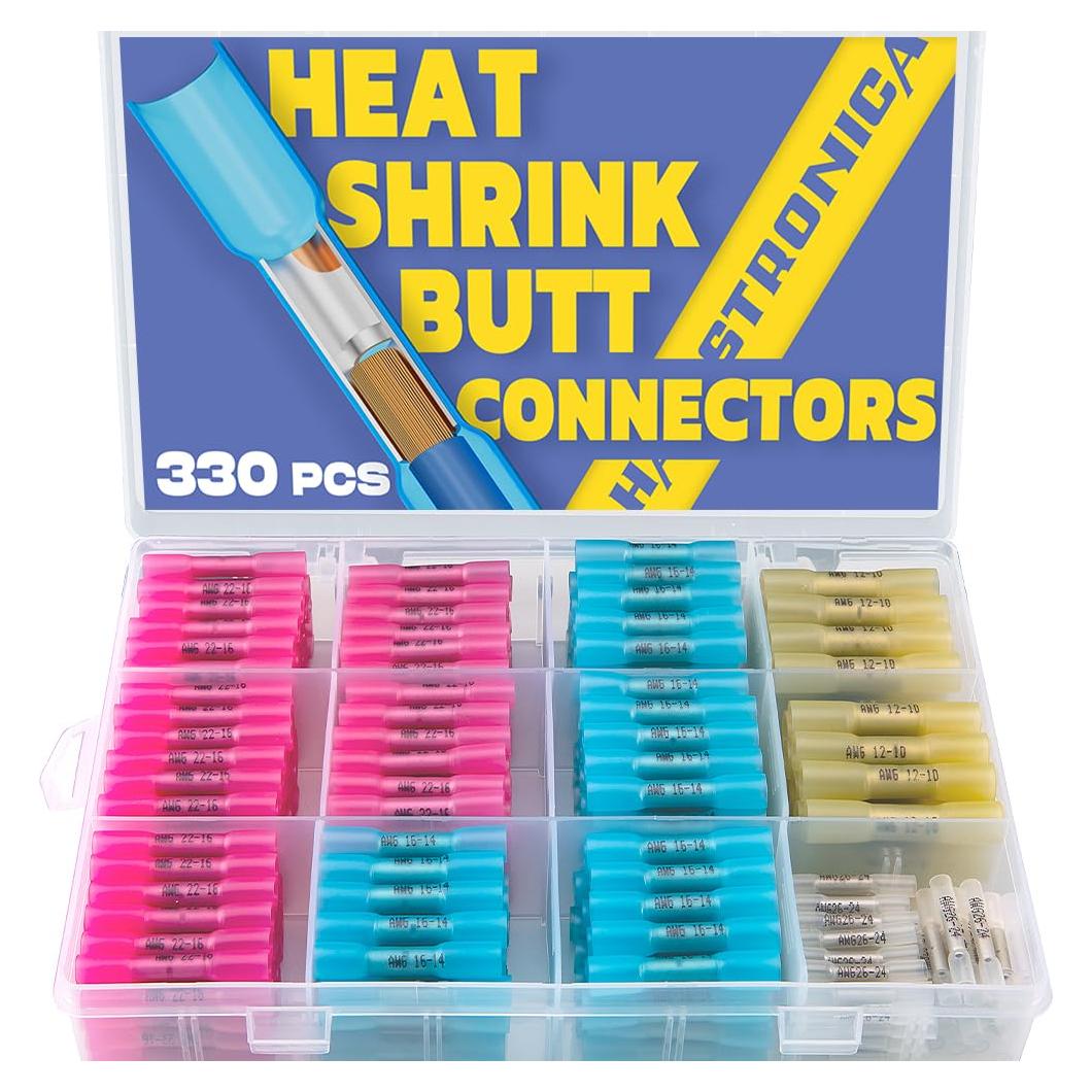 Kit de Conectores Termocontraíbles Haisstronica 330PCS - Impermeables