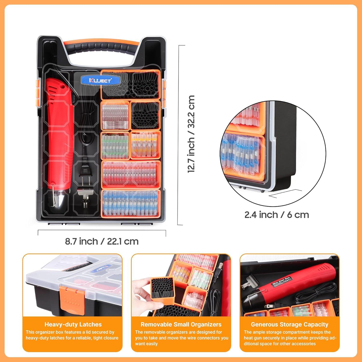 Kit de Conectores de Cable Kuject 820PCS con Pistola de Calor