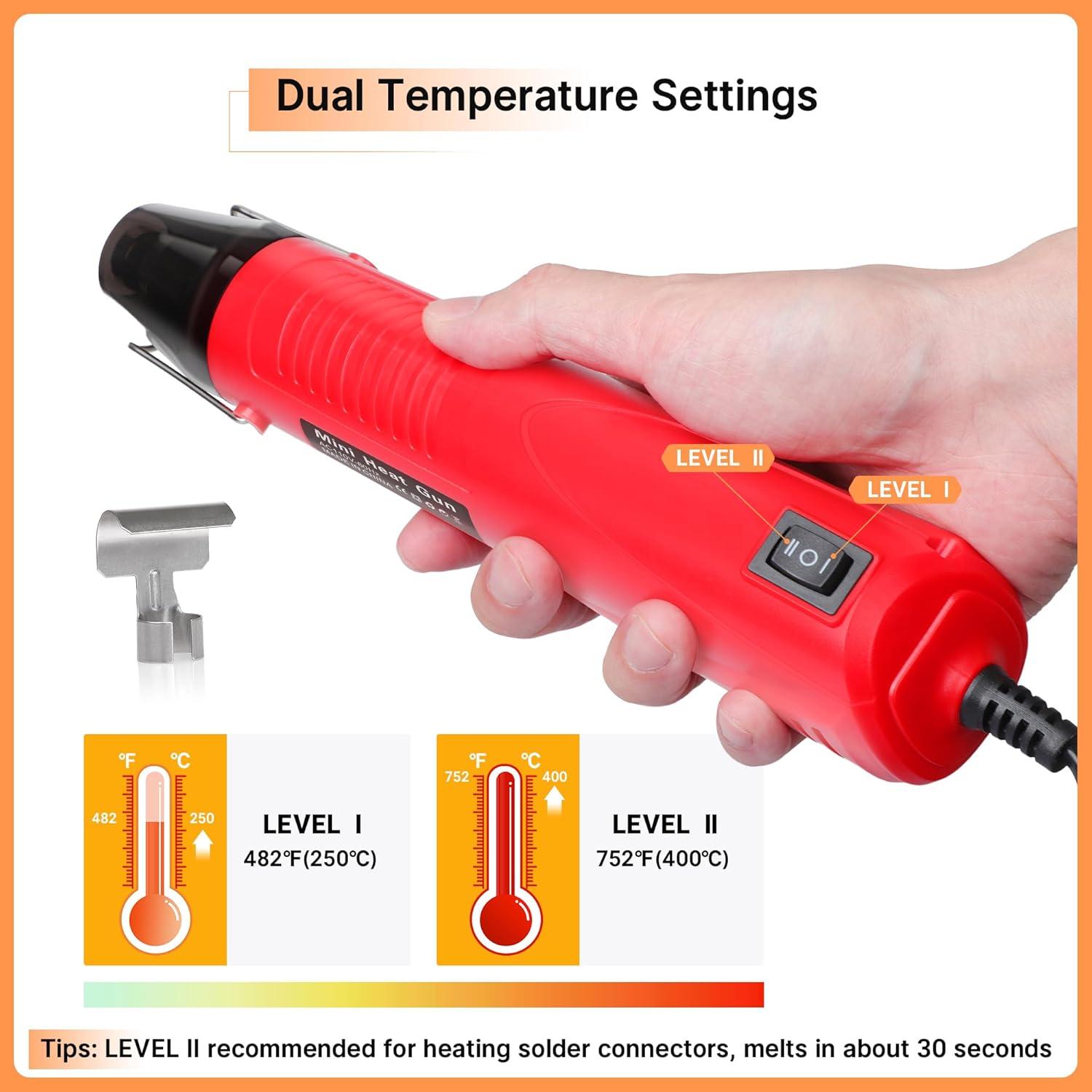 Kit de Conectores de Cable Kuject 820PCS con Pistola de Calor