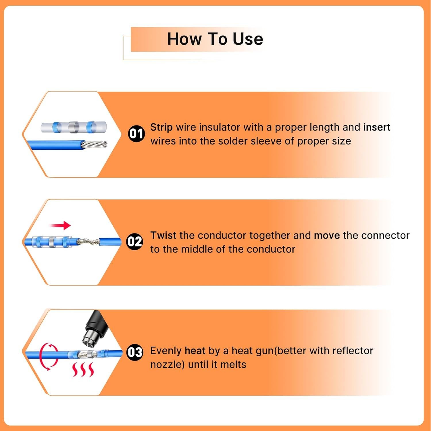Kit de Conectores de Cable Kuject 820PCS con Pistola de Calor