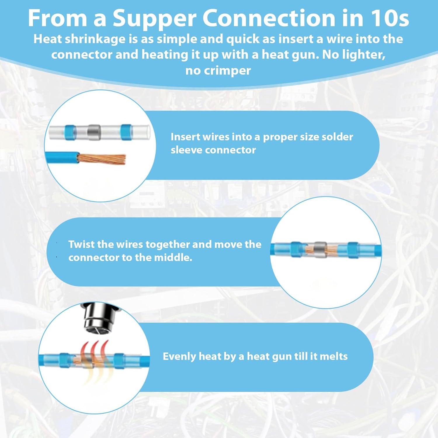 Kit de Conectores de Empalme Térmica AKOSN 455 Piezas 26-10 AWG
