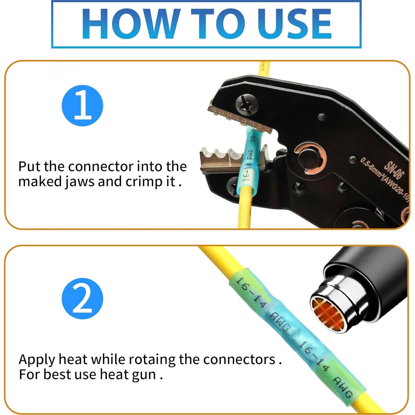 Kit de Conectores de Crimpado de Calor Retráctil Oiojuct 240 Pzs