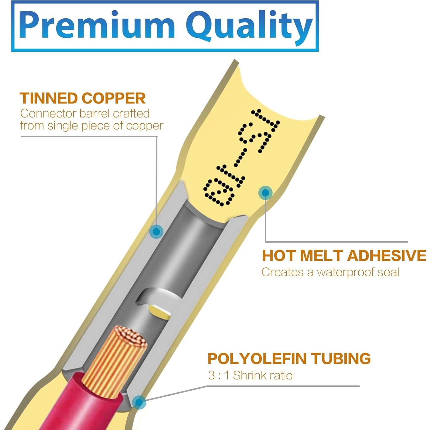 Kit de Conectores de Crimpado de Calor Retráctil Oiojuct 240 Pzs
