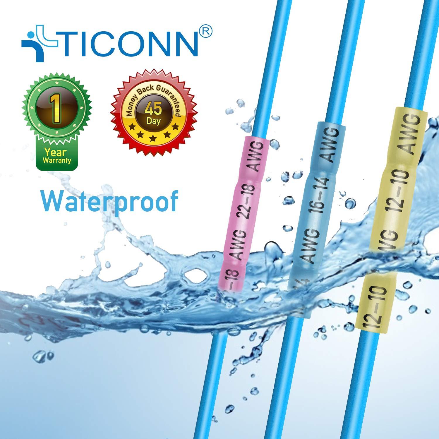 Kit de Conectores de Cable TICONN 100PCS Termorretráctil Impermeables