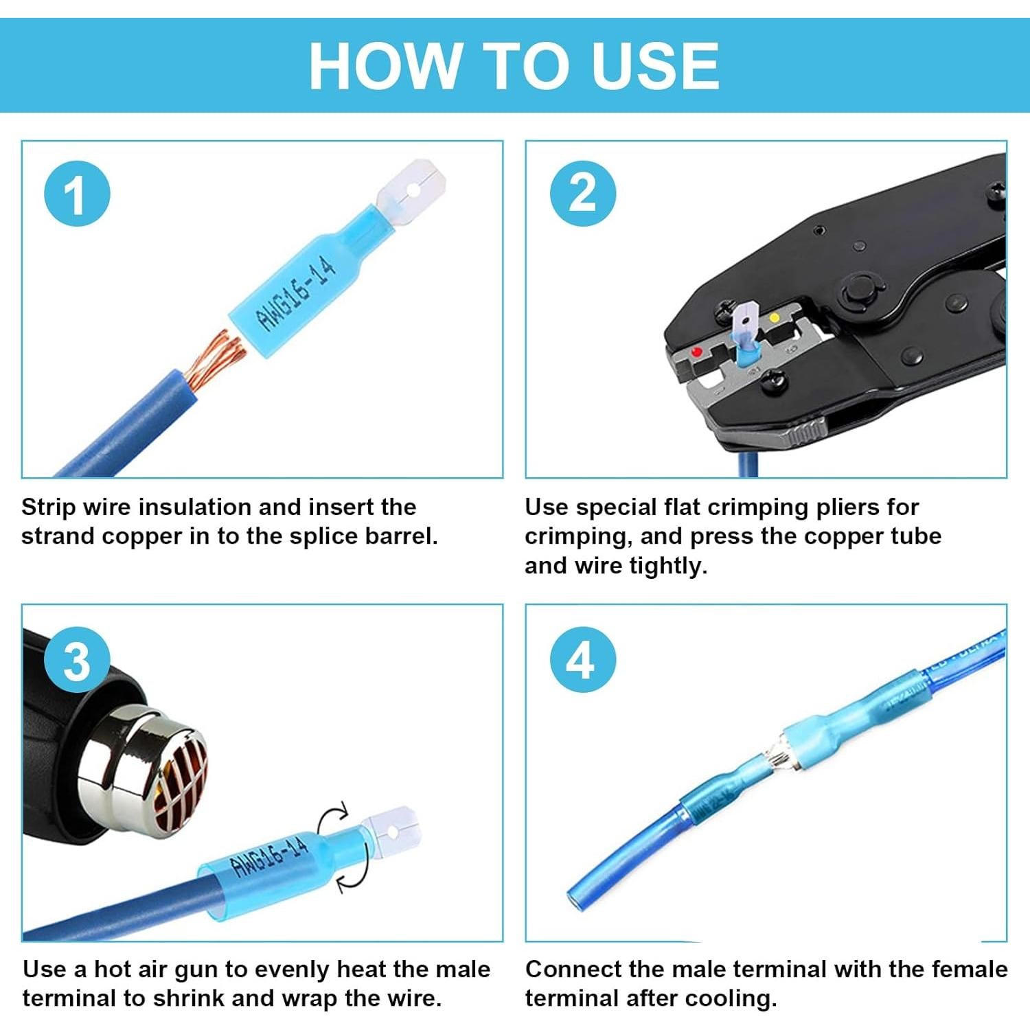 Kit de 120 Conectores Termoretráctiles Tnisesm para Cables