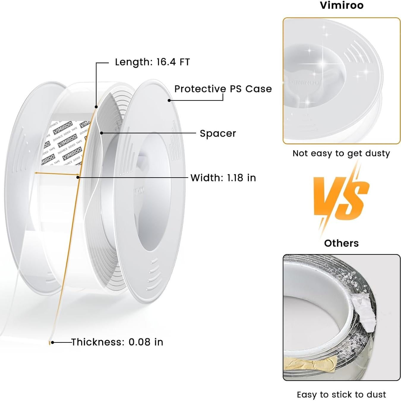 Cinta Doble Cara Alta Resistencia Vimiroo 500CM 3CM