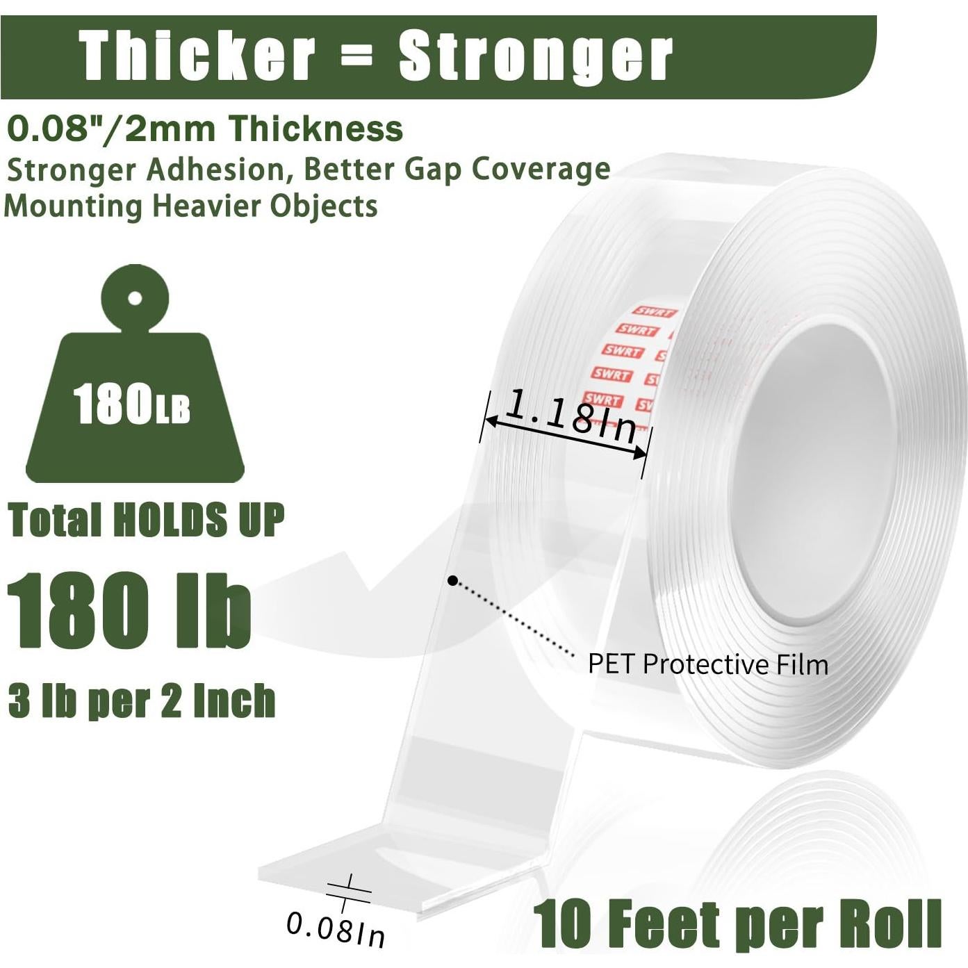 Cinta Doble Cara SWRT 3.05m Alta Resistencia Removible