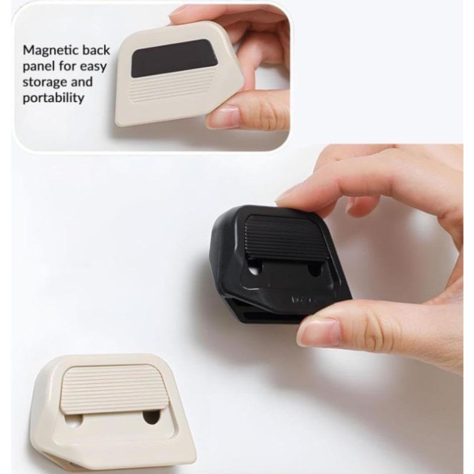 Magnetic Ceramic Box Cutter, Auto-Retract Ceramic Mini Box Cutter, Retractable Cardboard Cutter with Right Angle Groove, Portable Safety Package Box Opener, Fridge Magnet Design, for Daily Use