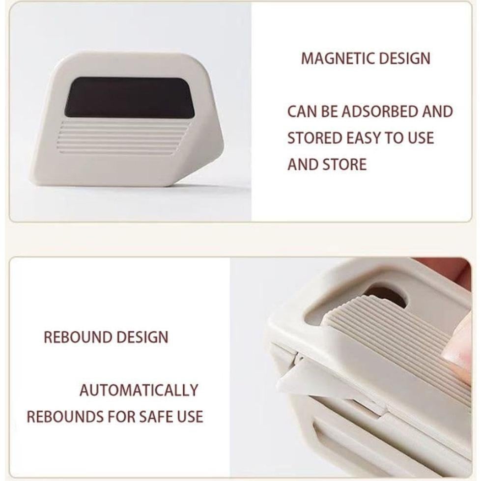 Magnetic Ceramic Box Cutter, Auto-Retract Ceramic Mini Box Cutter, Retractable Cardboard Cutter with Right Angle Groove, Portable Safety Package Box Opener, Fridge Magnet Design, for Daily Use