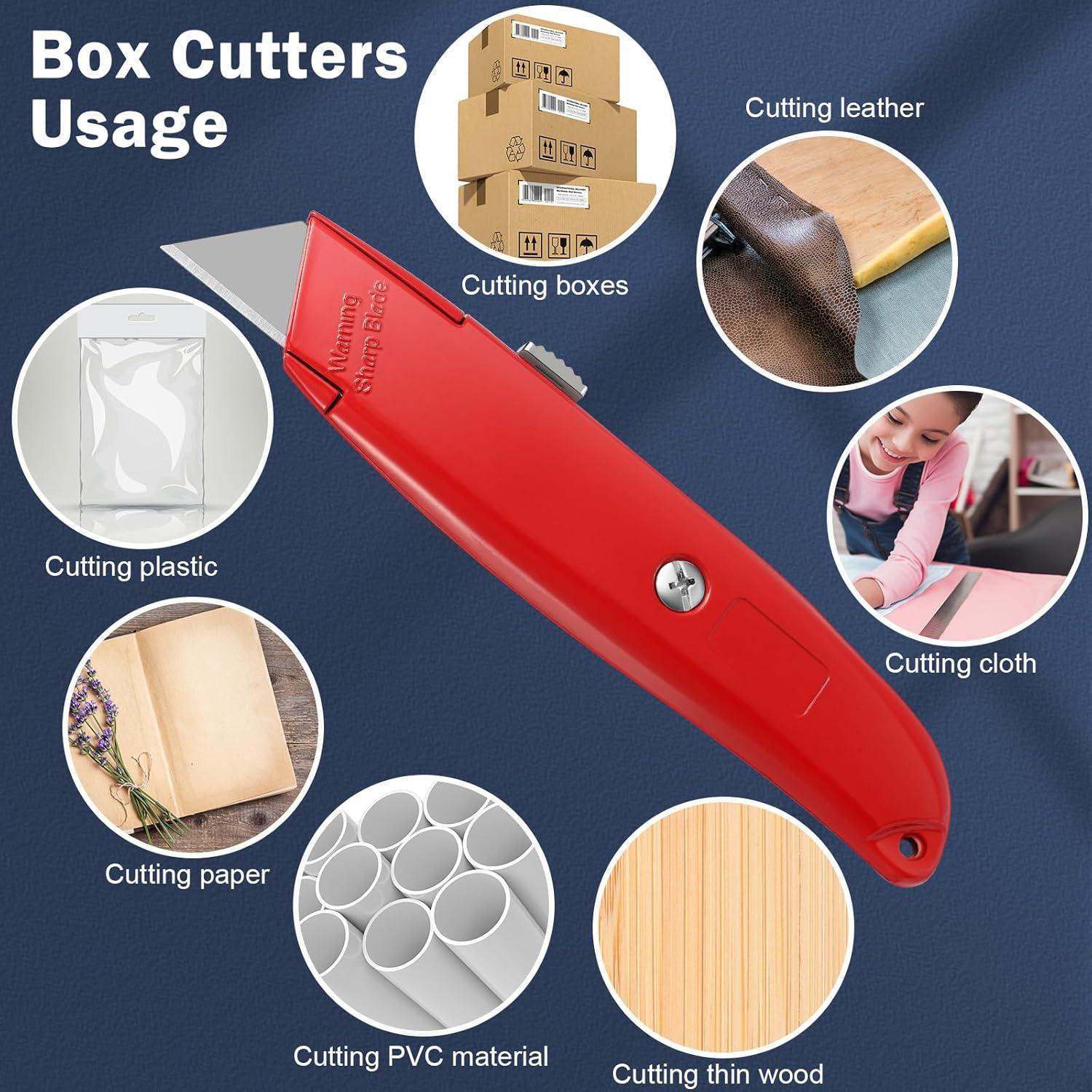 Cuchillo Cortador de Cajas Retráctil Lasnten 12 Pcs Rojo